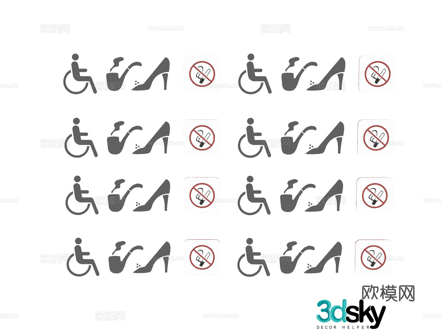 Public signage guide sign 3D model