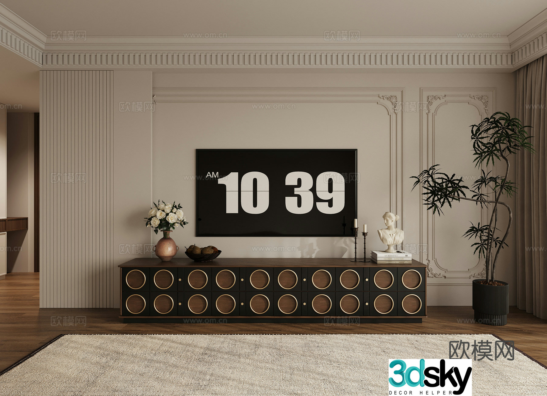 Middle-aged TV cabinet 3D model