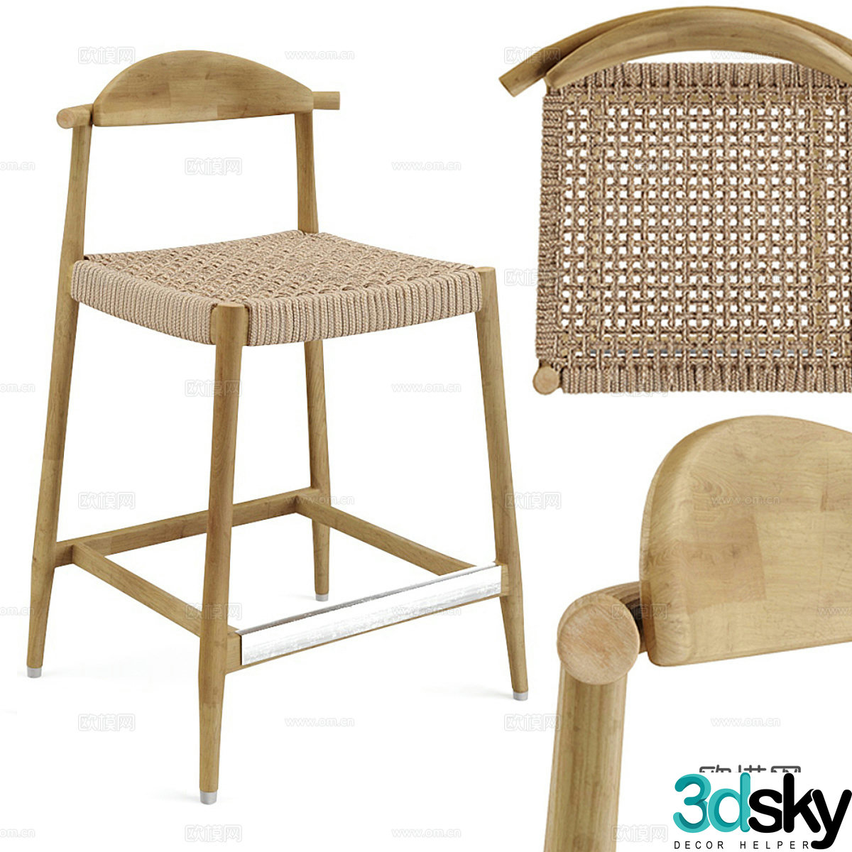 Wabi Sabi bar stool bar stool high stool 3d model