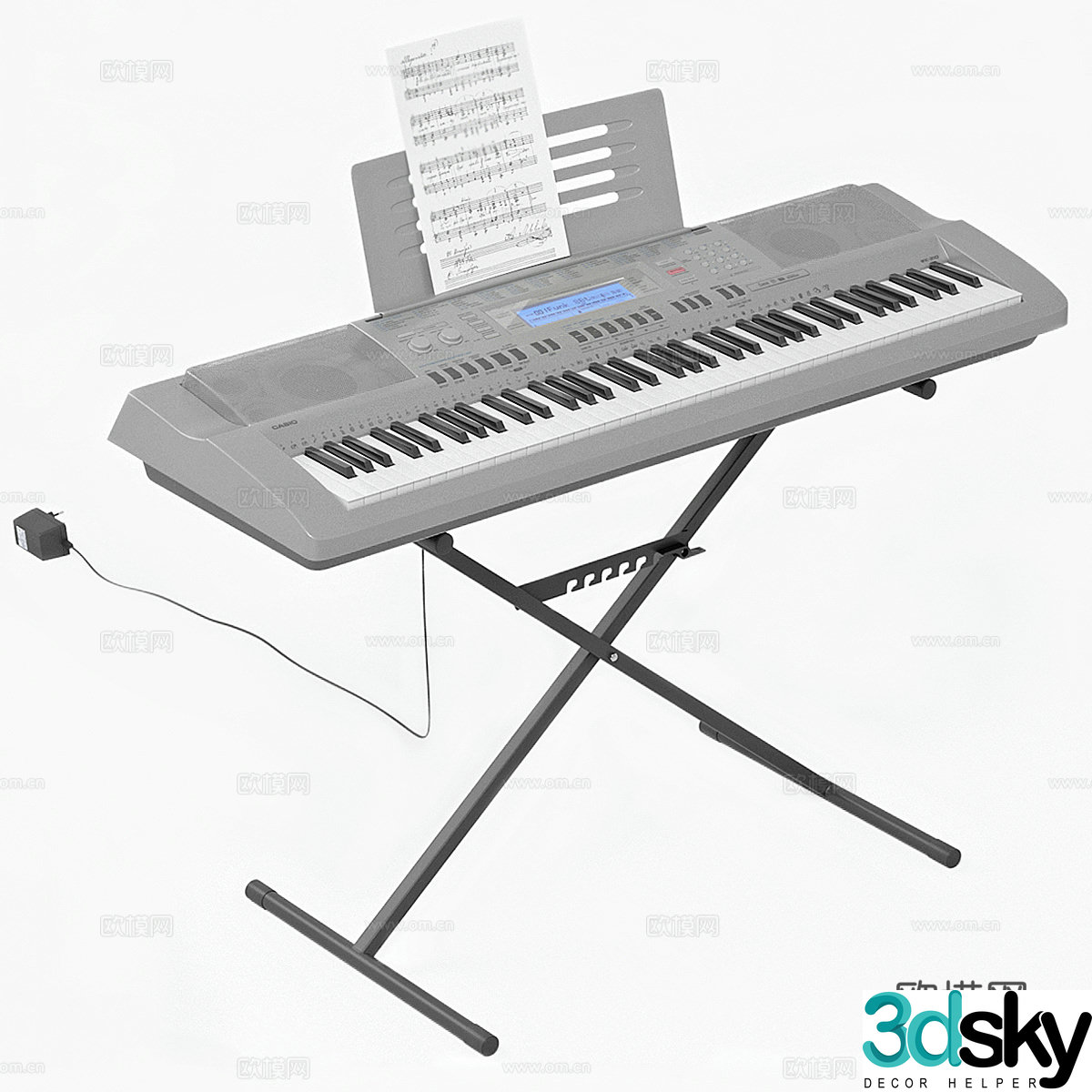 electric piano electronic piano 3d model