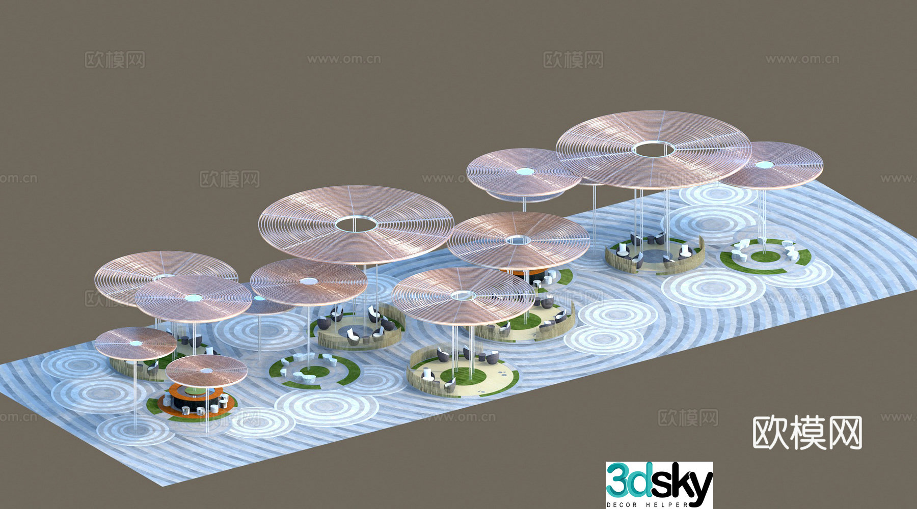 Outdoor Pavilion Restaurant Landscape Pavilion 3D model