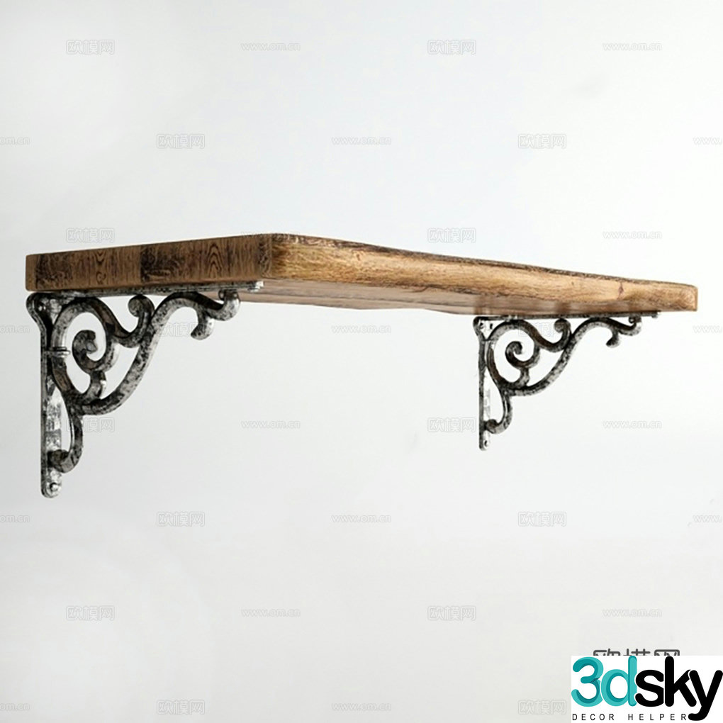 French storage rack partition carved laminate 3D model