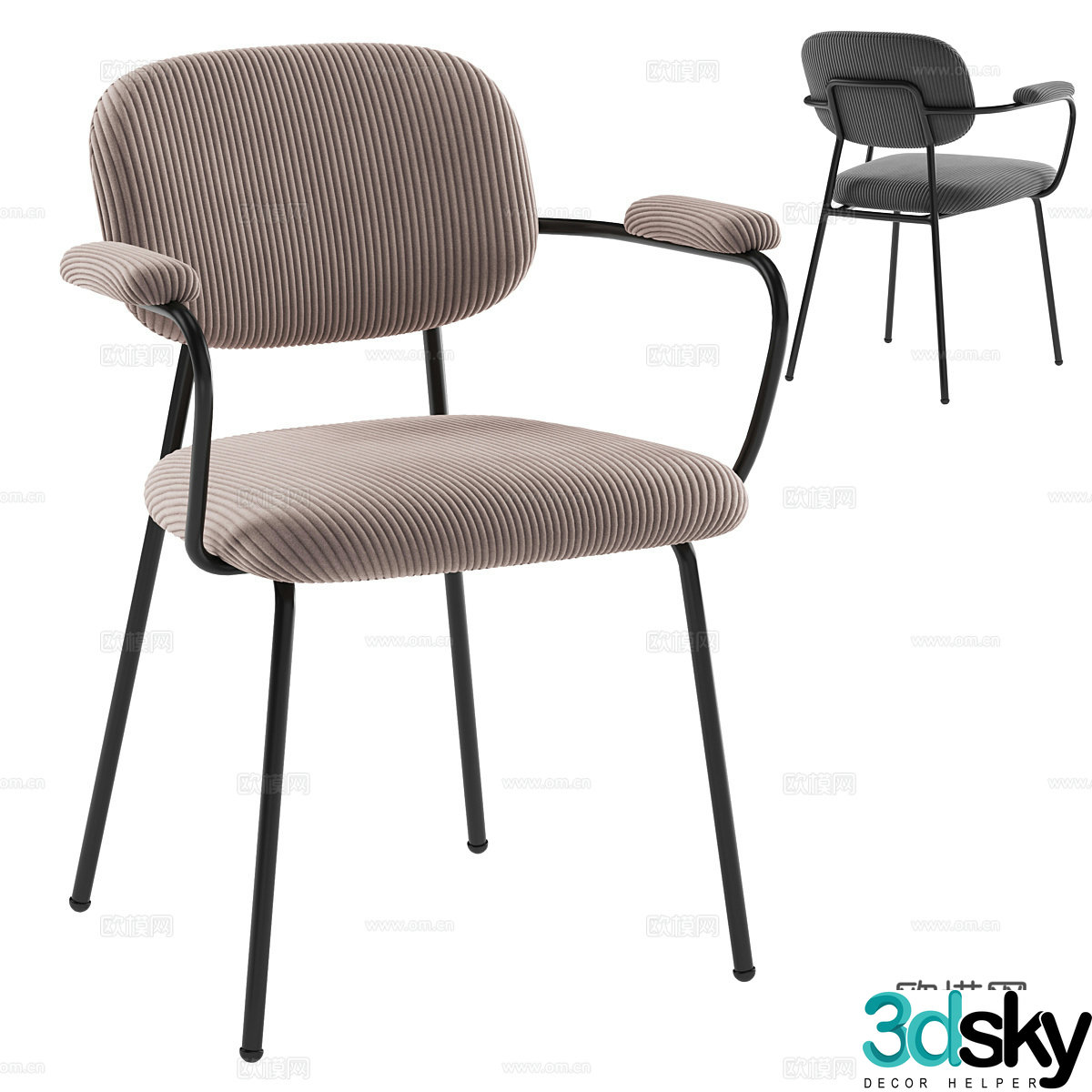 Dining chair single chair 3d model