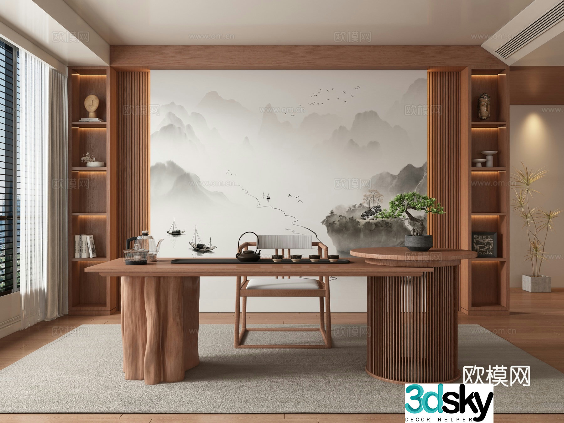 New Chinese tea room 3d model