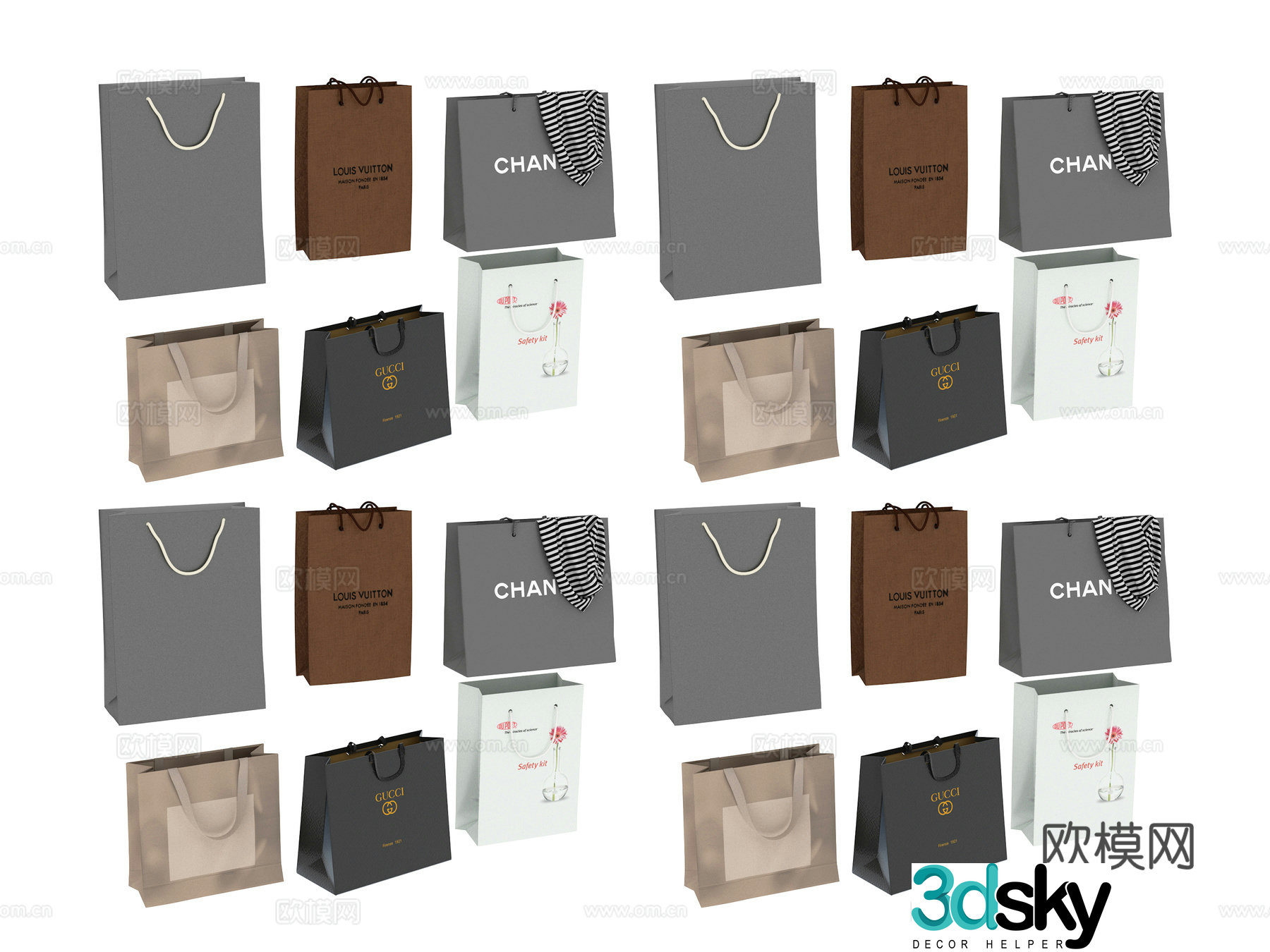 Daily necessities handbag gift bag 3d model