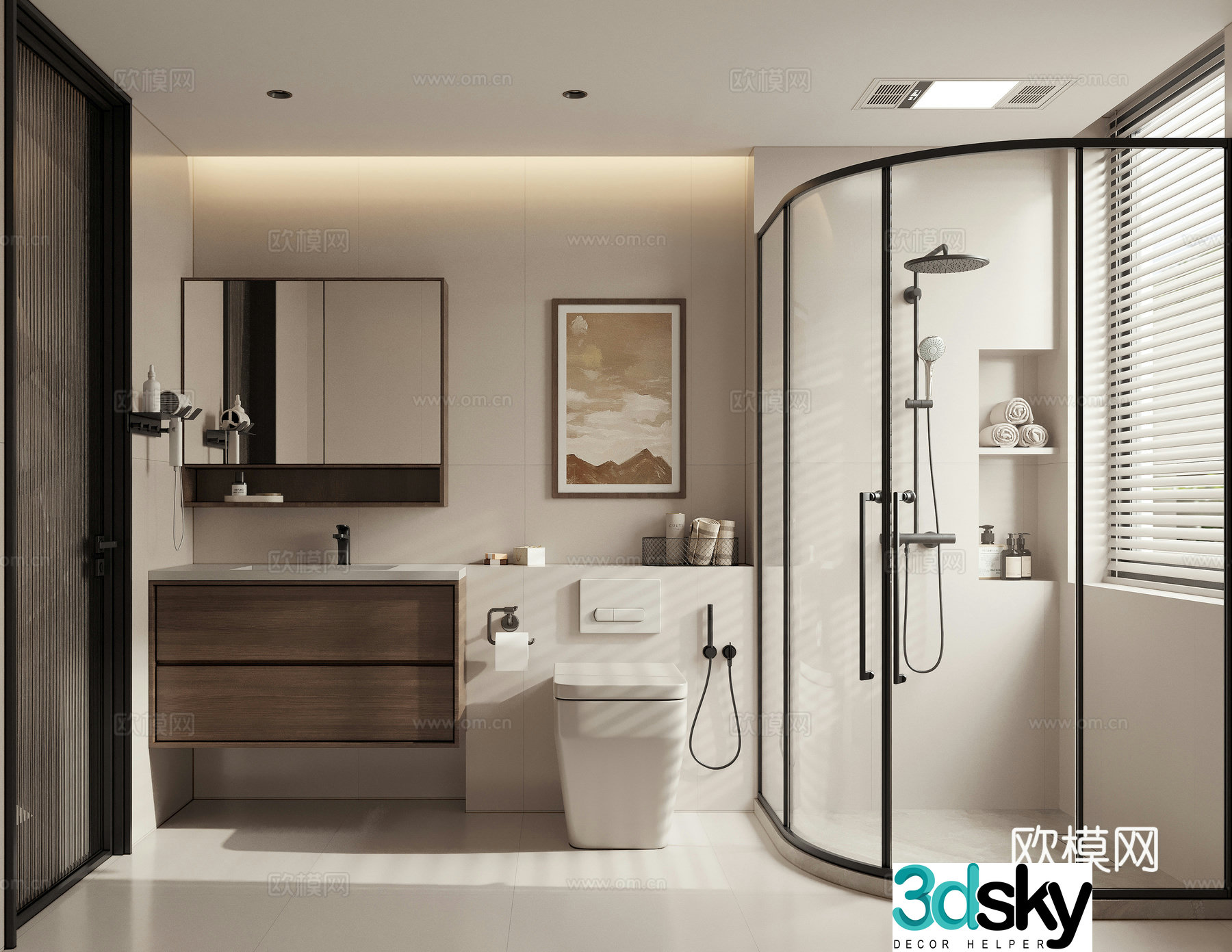 Medieval style bathroom bathroom 3d model