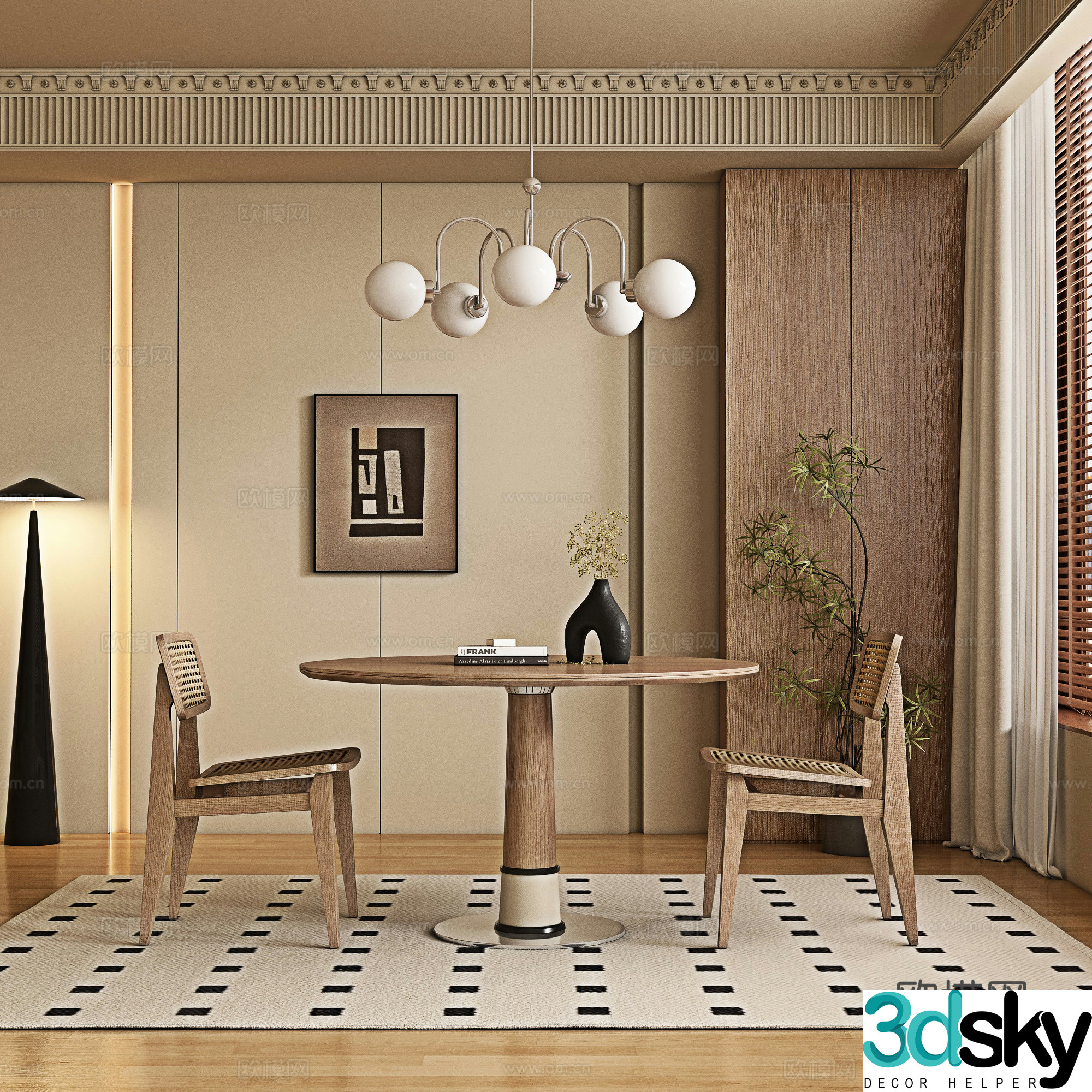 3D model of medieval restaurant
