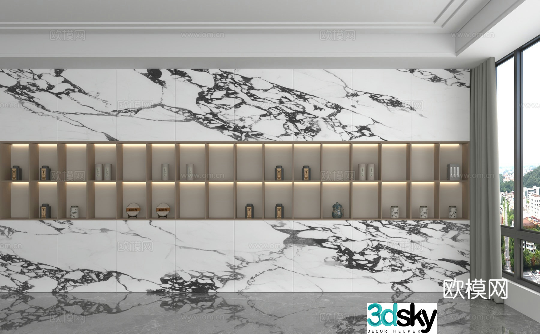 Modern tea cabinet tea cabinet 3d model