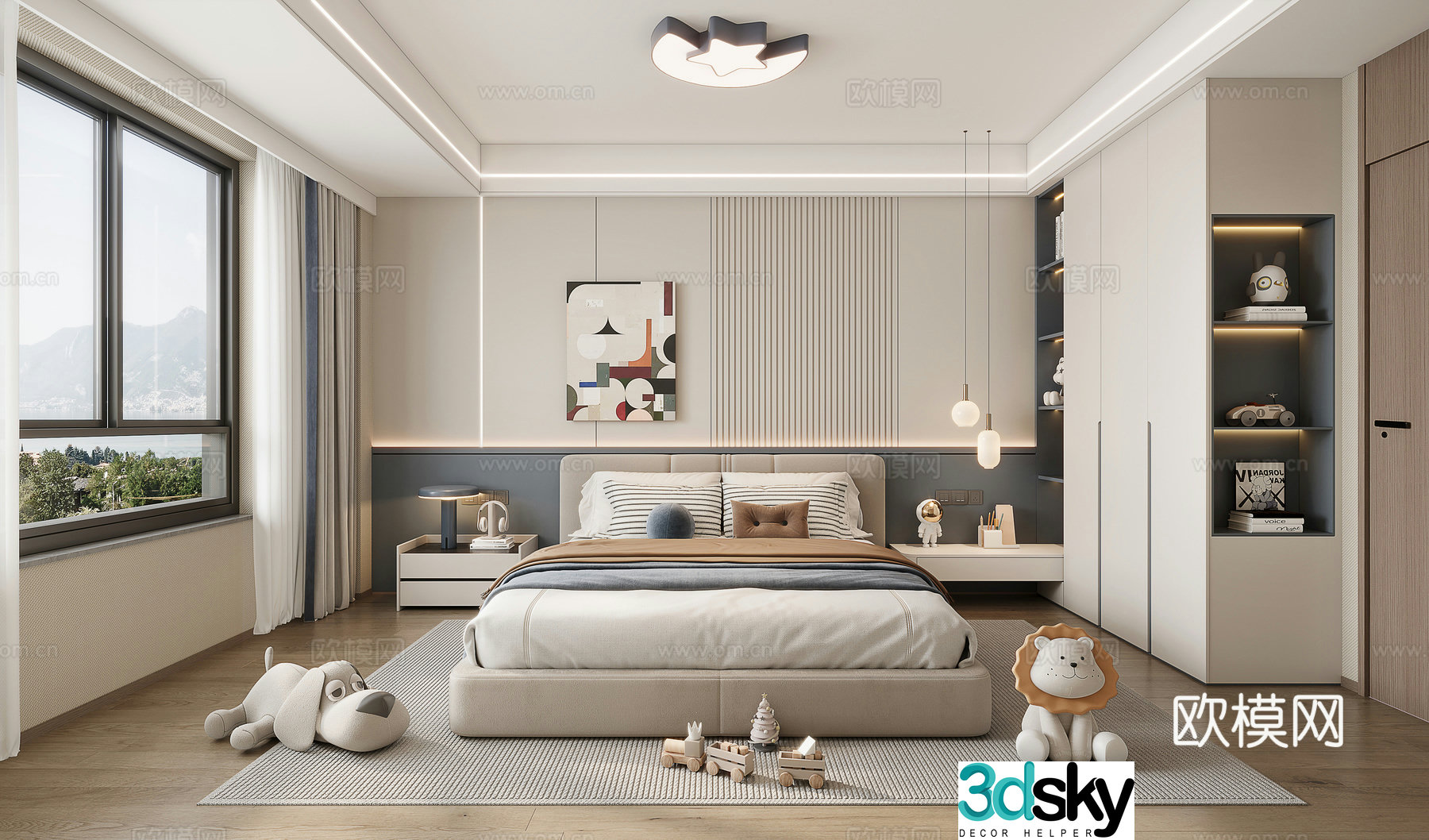Modern children’s room boy’s room 3d model