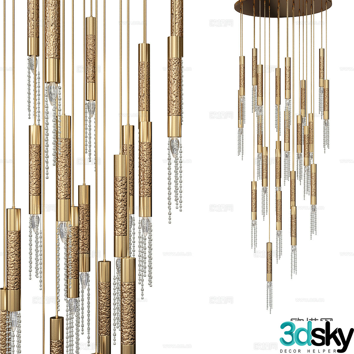 Light luxury chandelier art chandelier tassel chandelier 3D model