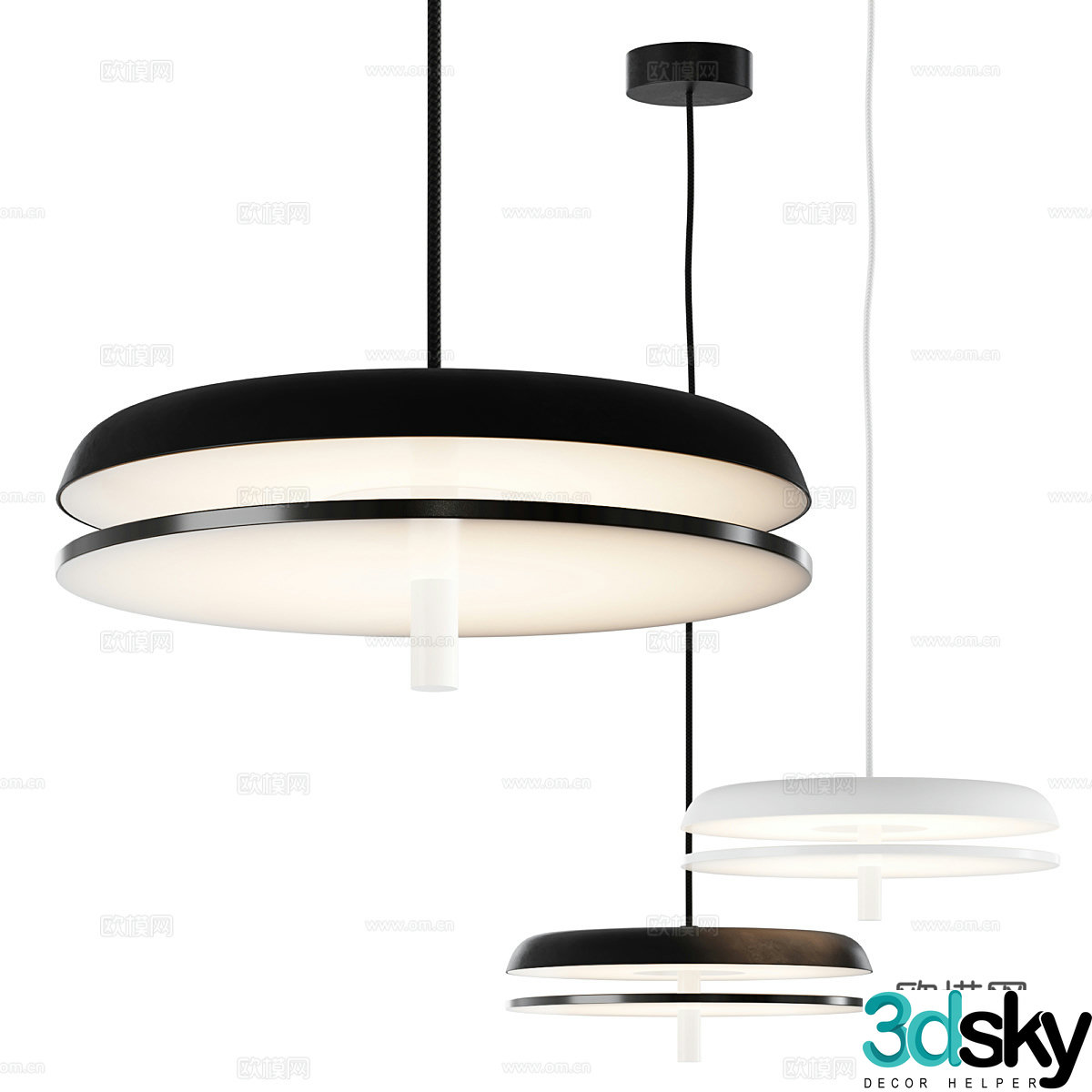 Modern dining room small chandelier 3d model