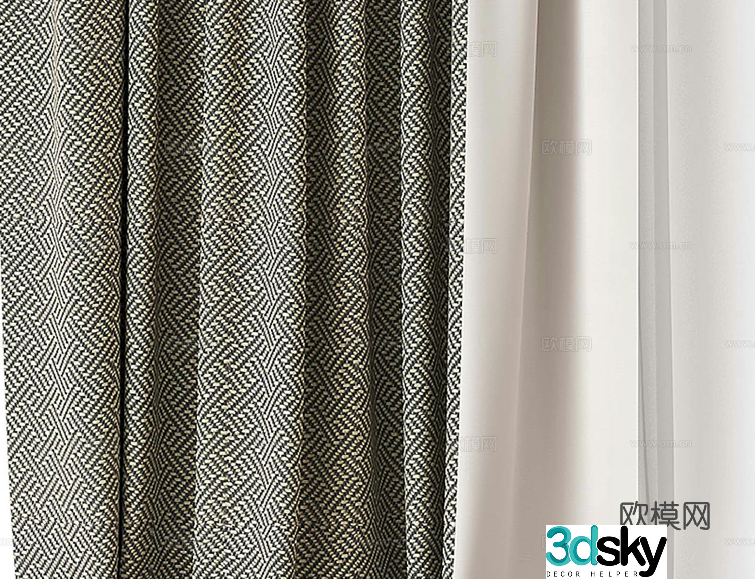 New Chinese curtain 3D model