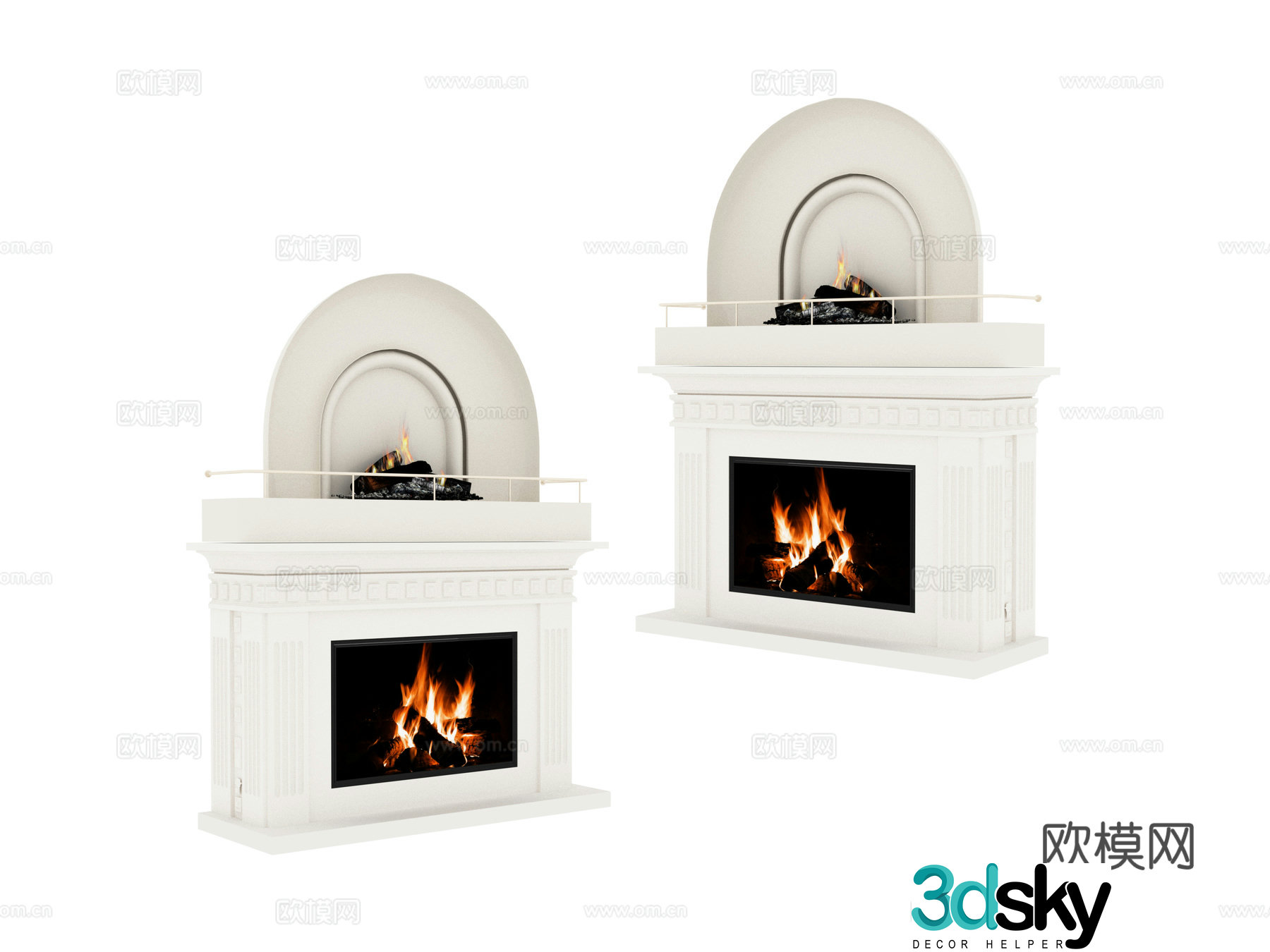 European style fireplace 3d model