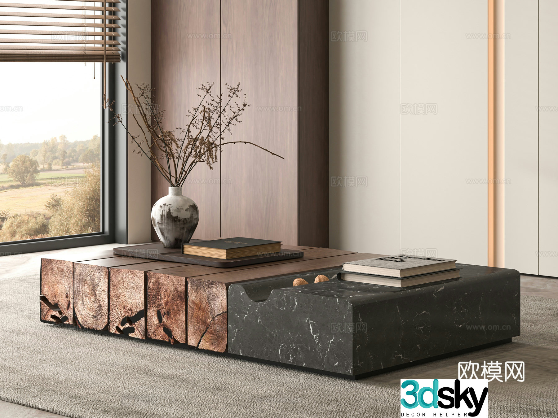 Wabi-sabi coffee table 3d model