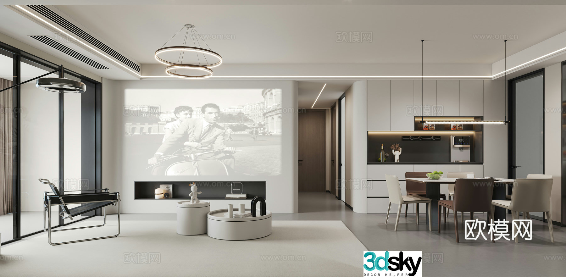 Modern guest restaurant 3d model