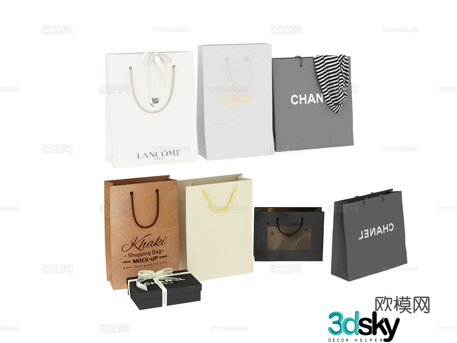 Daily necessities handbag gift bag 3d model