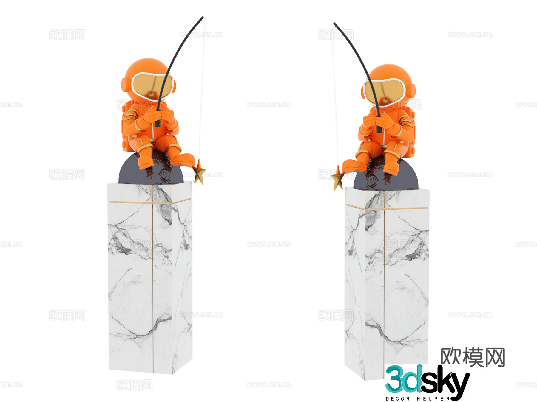 Astronaut Sculpture Trendy toy 3D Model