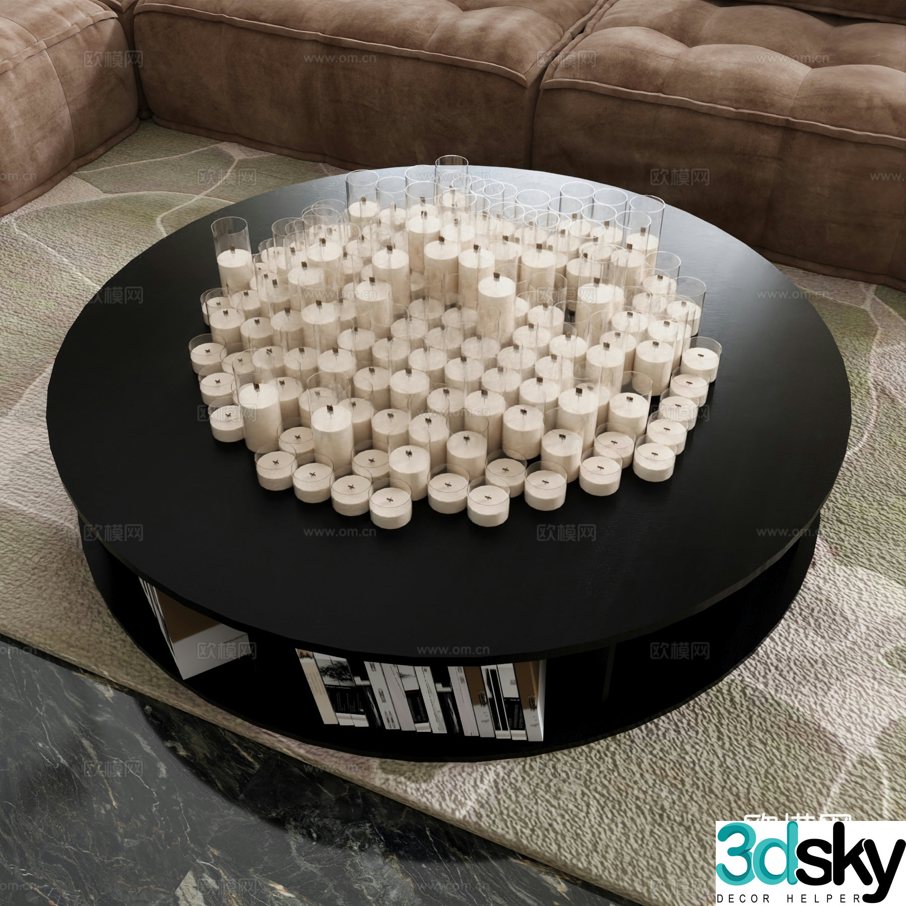 Modern round coffee table 3d model