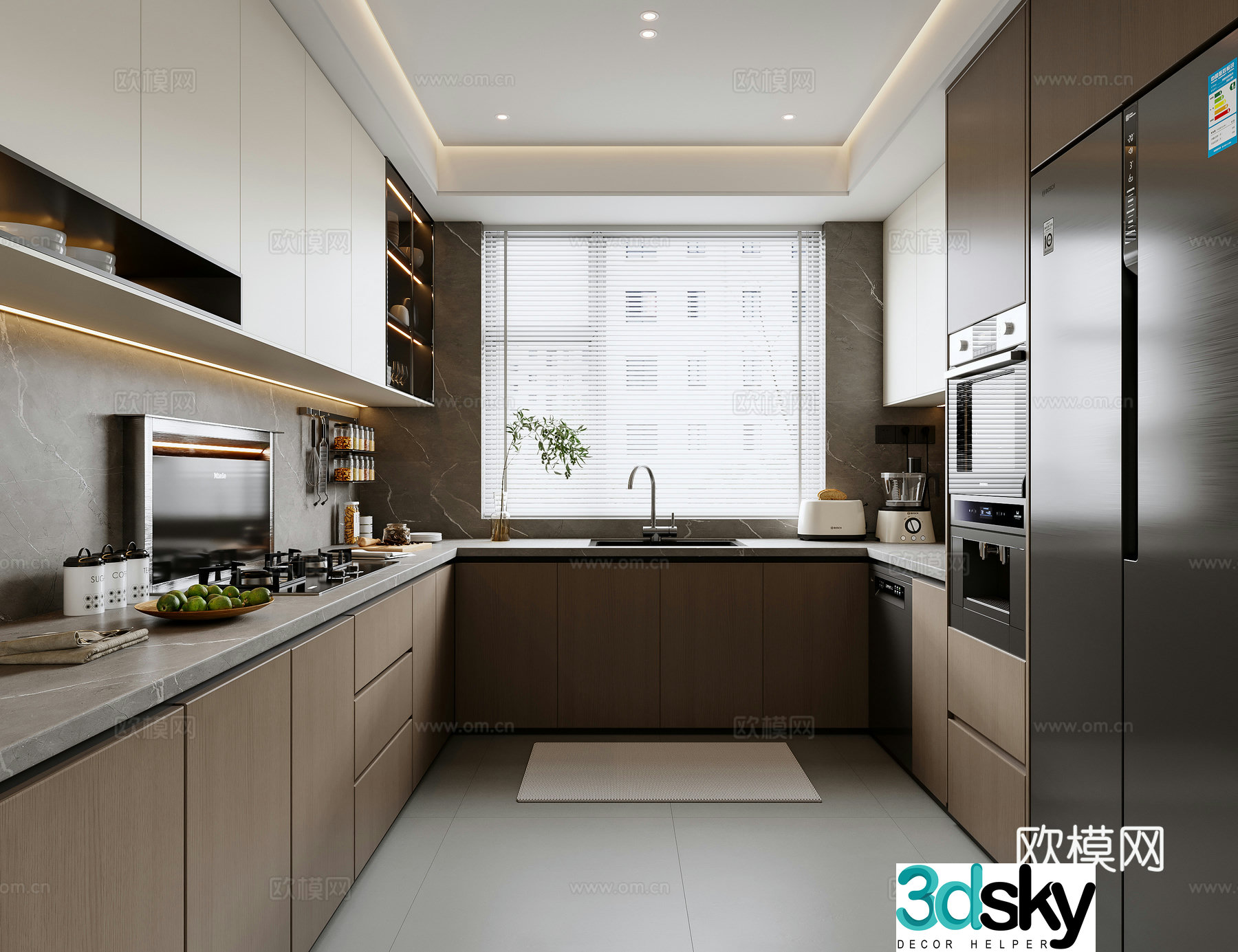 Italian kitchen cabinet 3d model