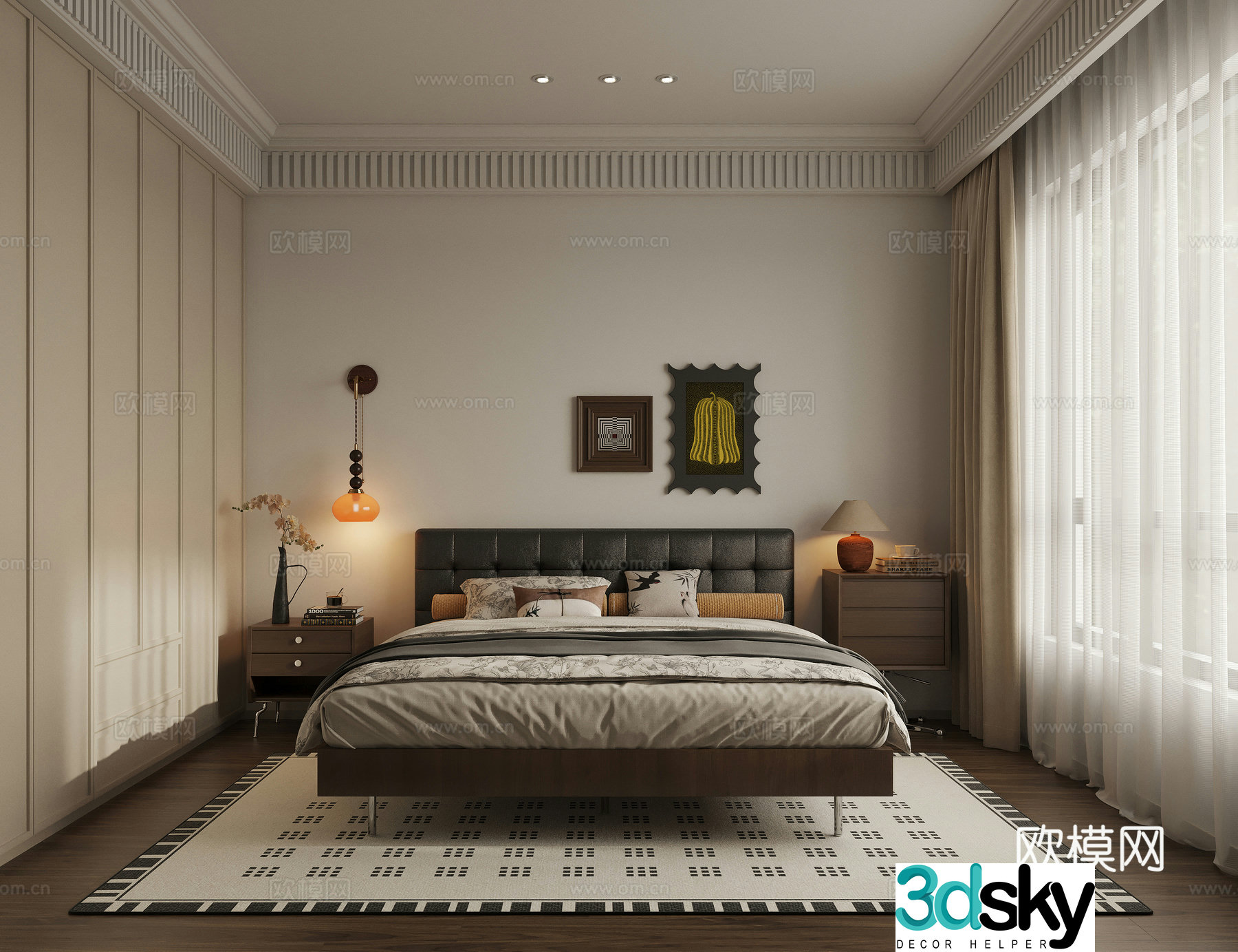 Medieval style bedroom master bedroom 3d model