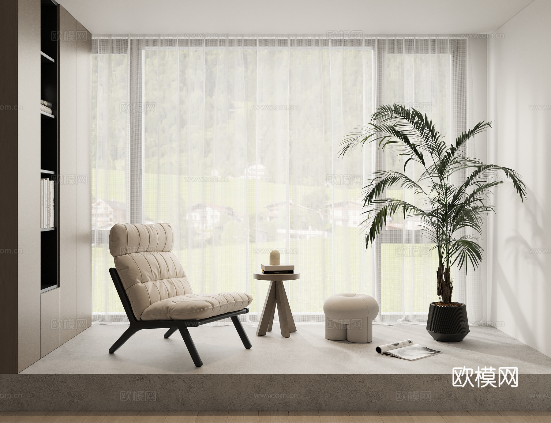 Modern chair leisure chair 3d model