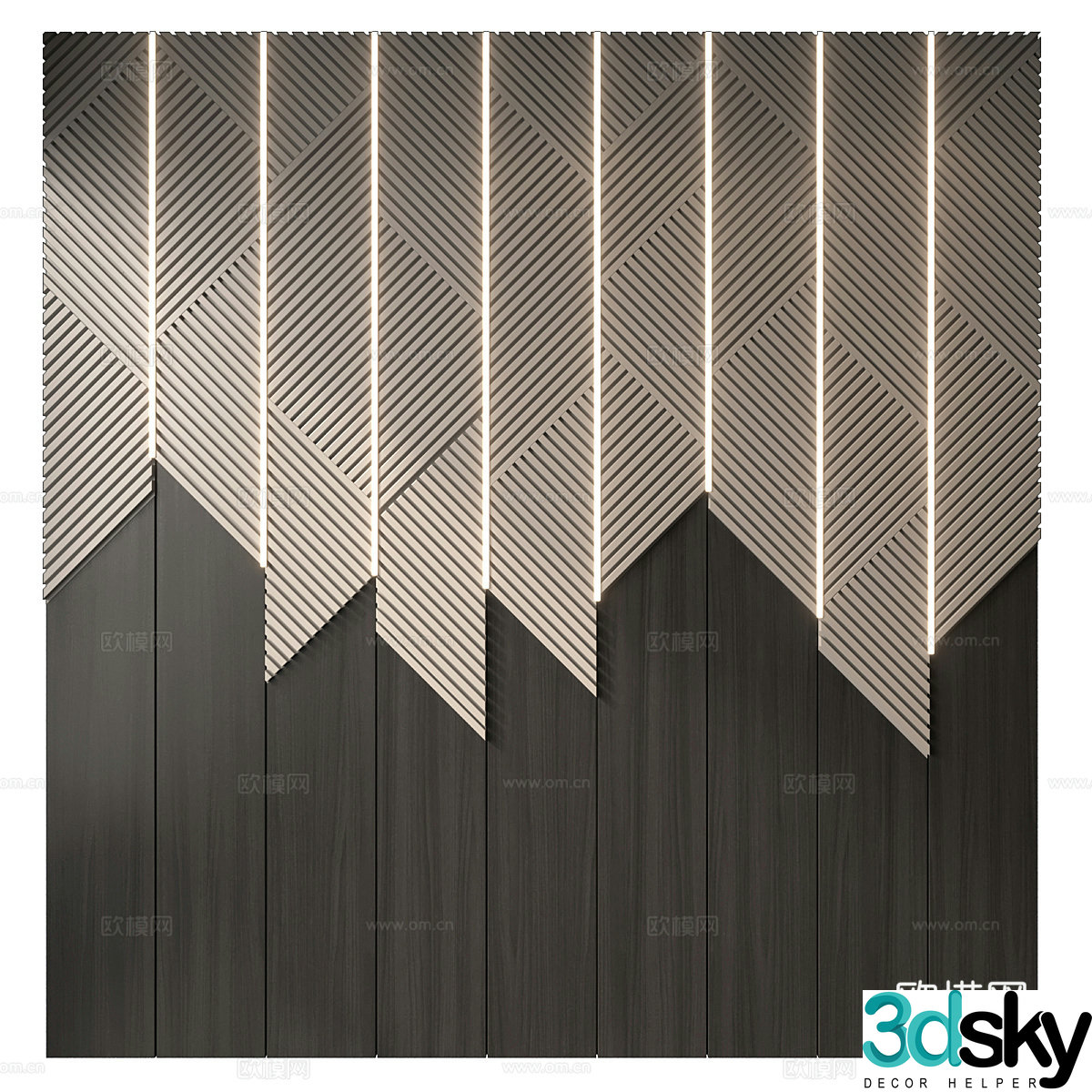 Modern background wall bedside background 3d model
