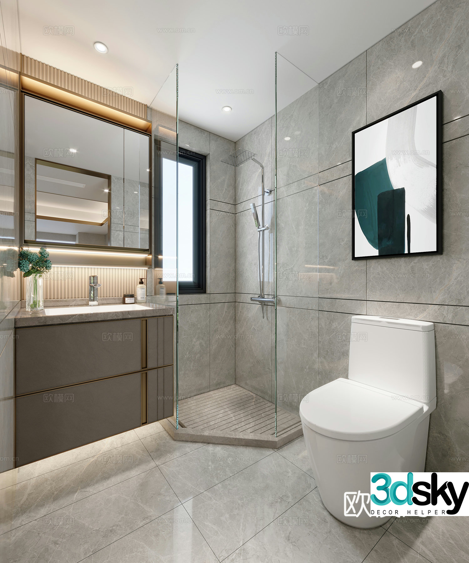 Modern bathroom bathroom 3d model