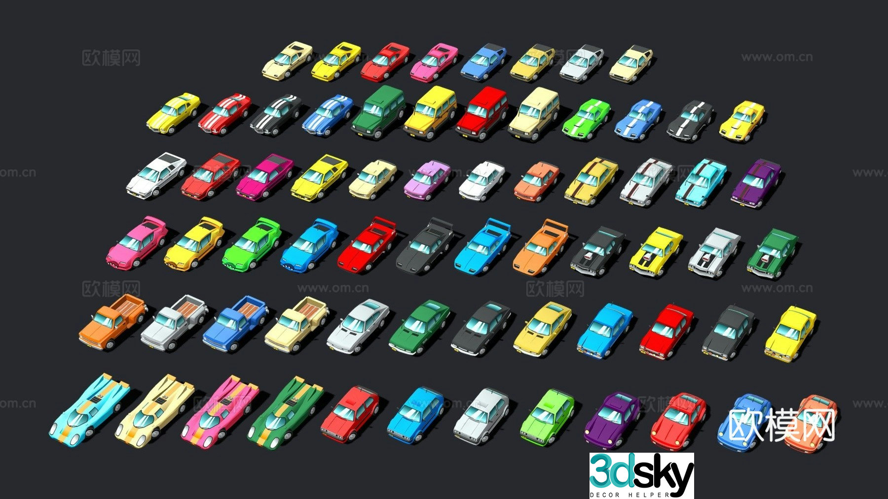 cartoon car toy car 3d model