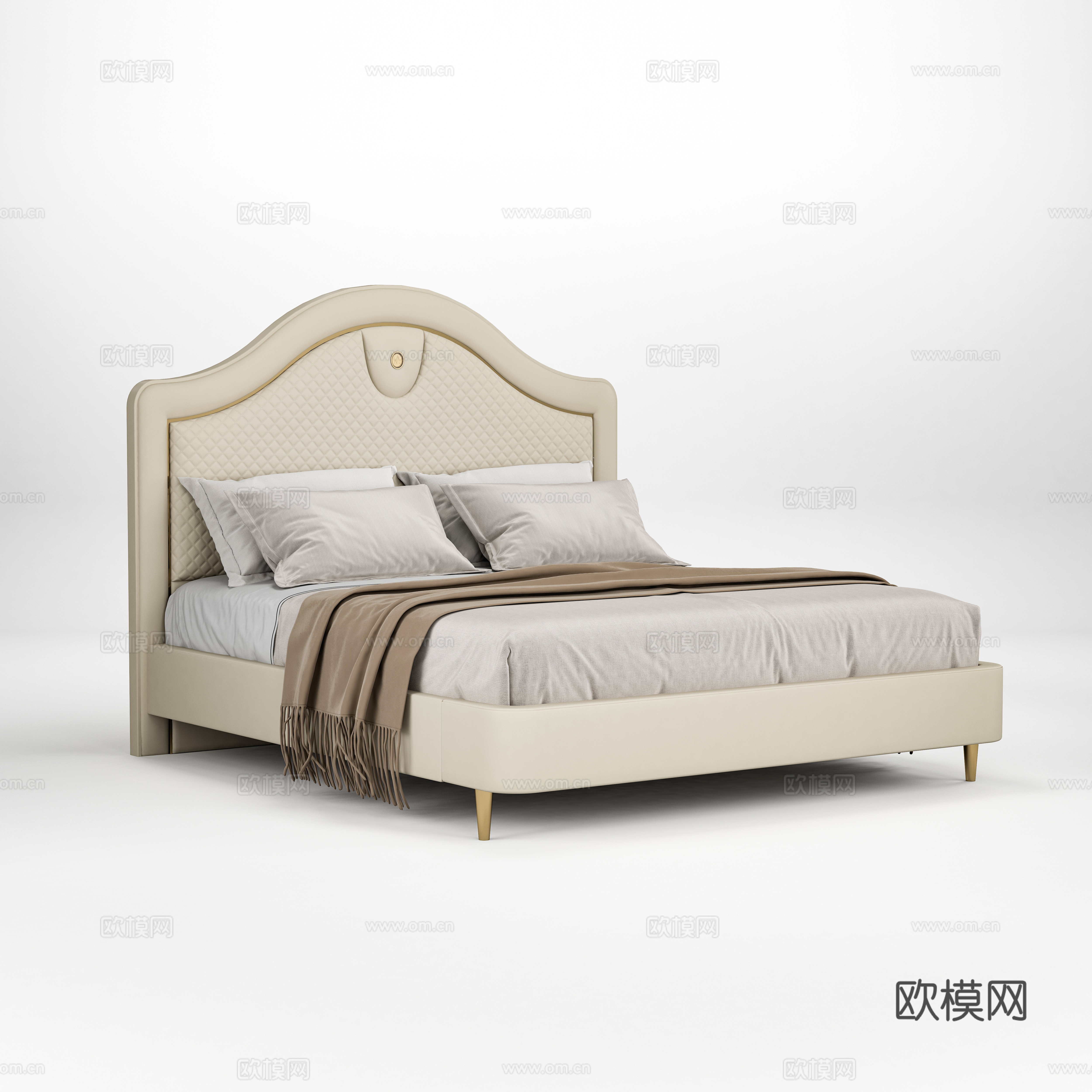Modern double bed 3d model