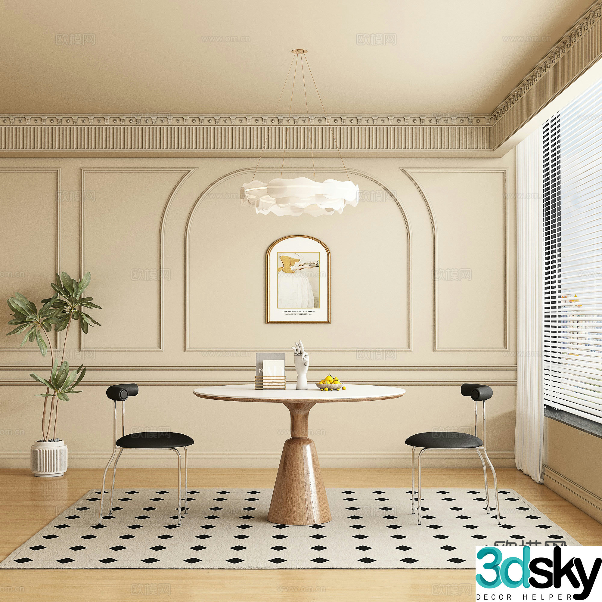 3D model of medieval restaurant