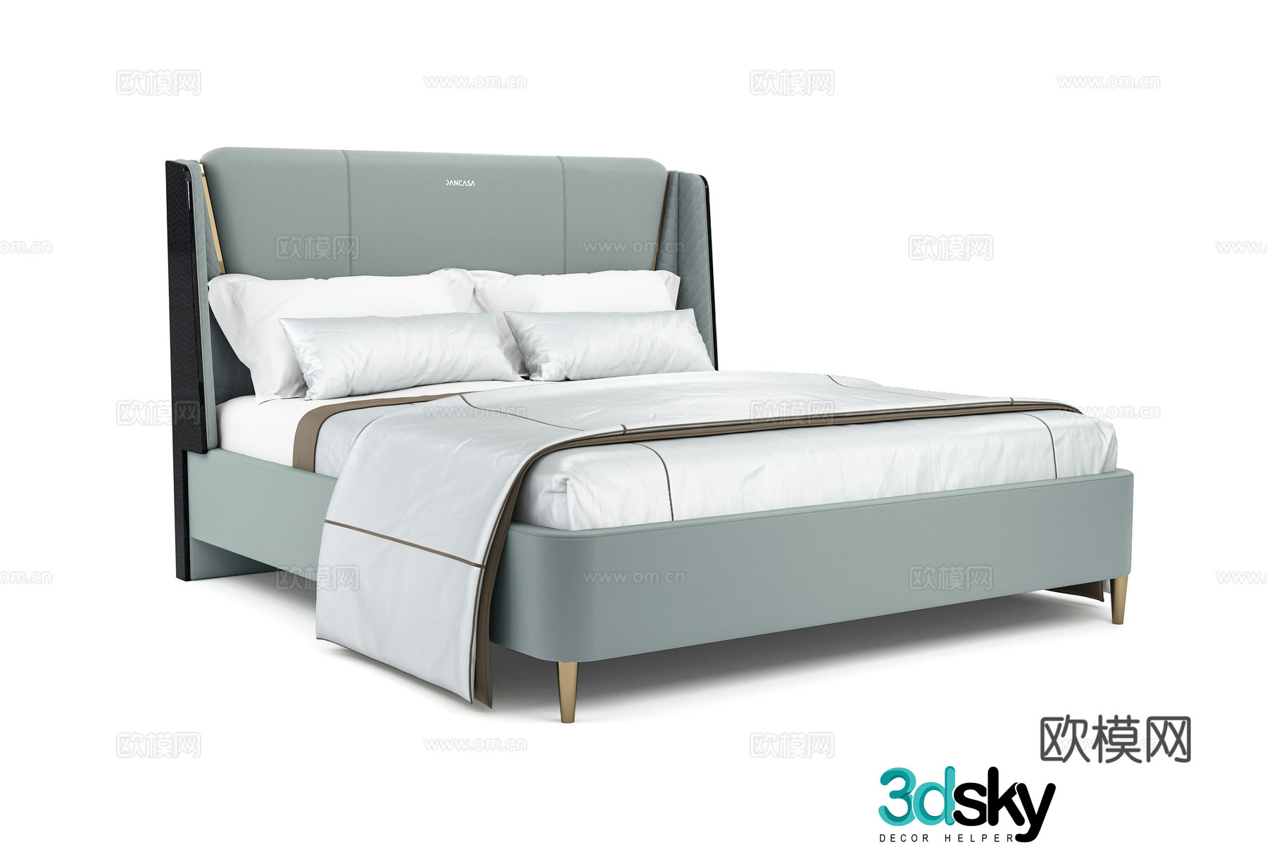 Modern double bed 3d model
