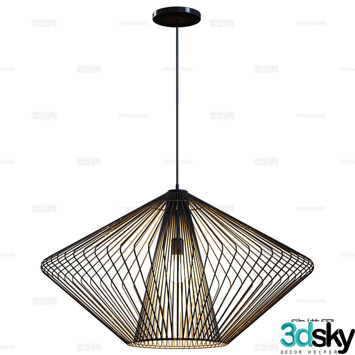 Modern iron chandelier 3d model