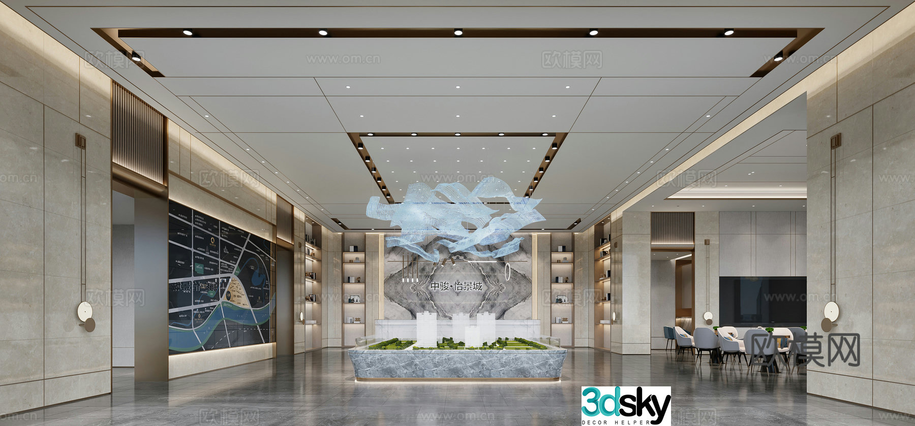 Modern sales office sales center 3D model