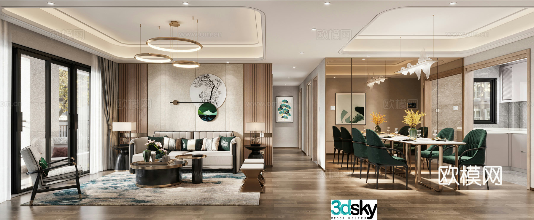 Light luxury restaurant 3D model