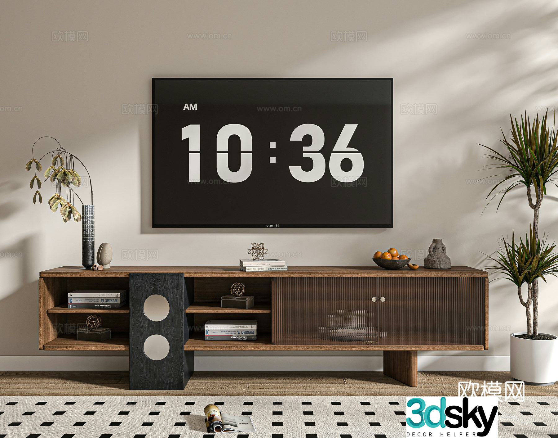 Medieval style TV cabinet 3D model