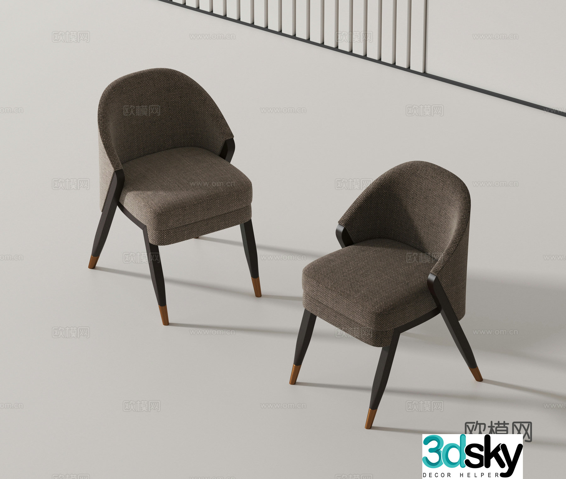 Modern dining chair single chair 3d model