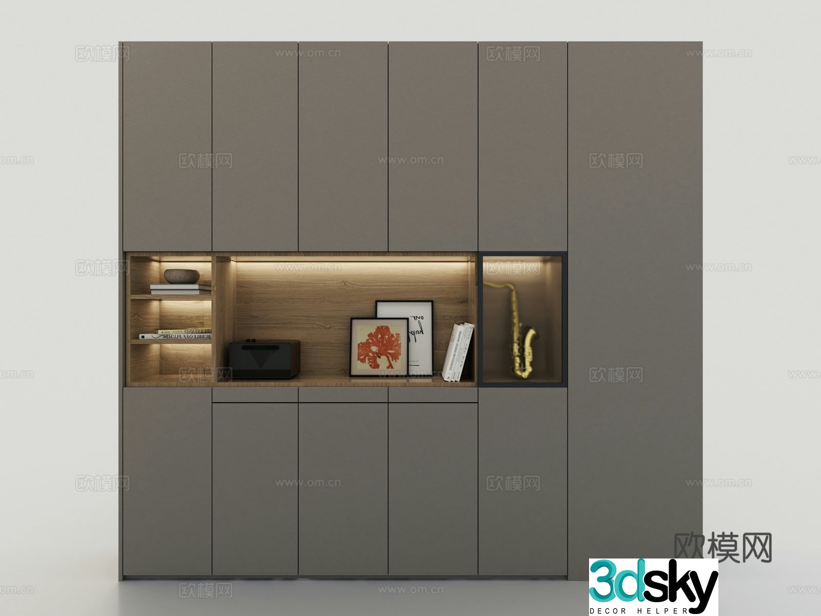 Modern entryway shoe cabinet custom locker 3d model