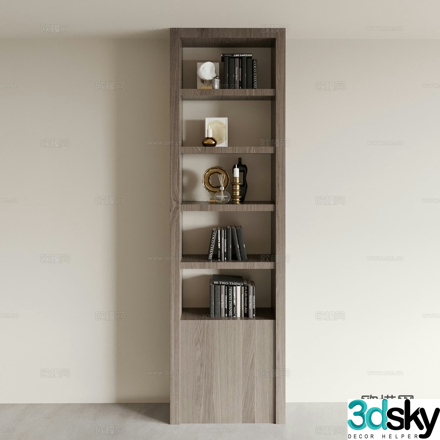 New Chinese style bookshelf bookcase 3d model
