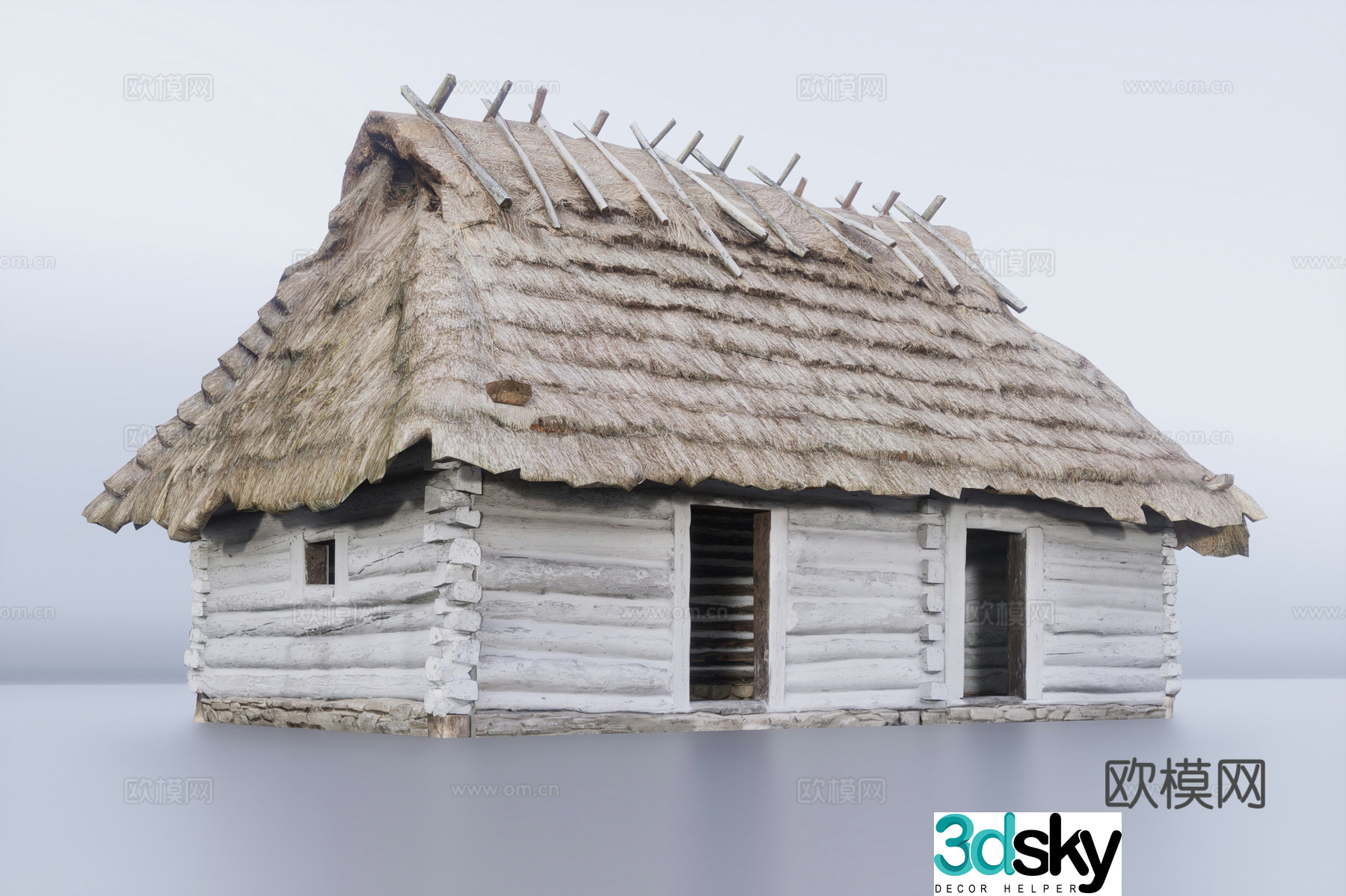 Log house exterior 3d model