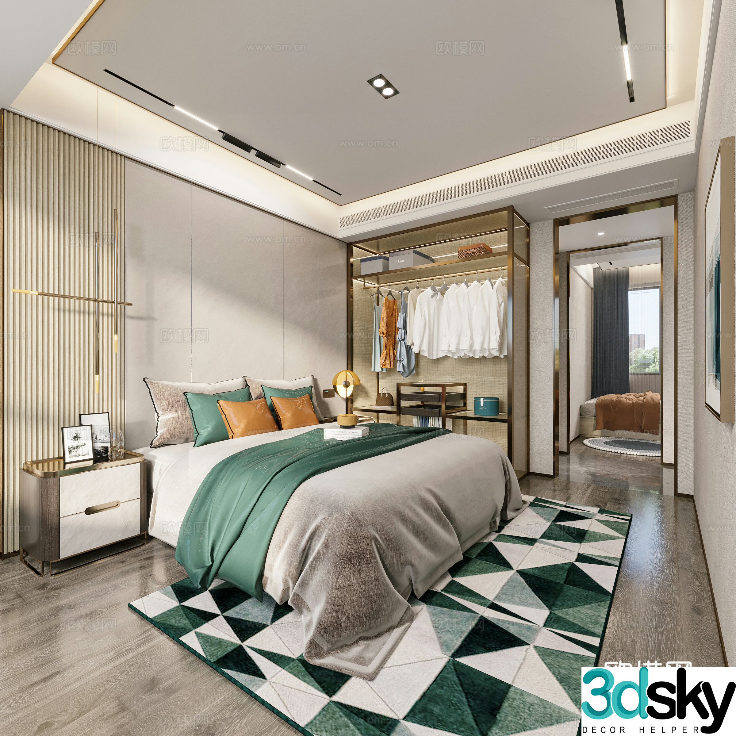 Light luxury bedroom master bedroom 3d model