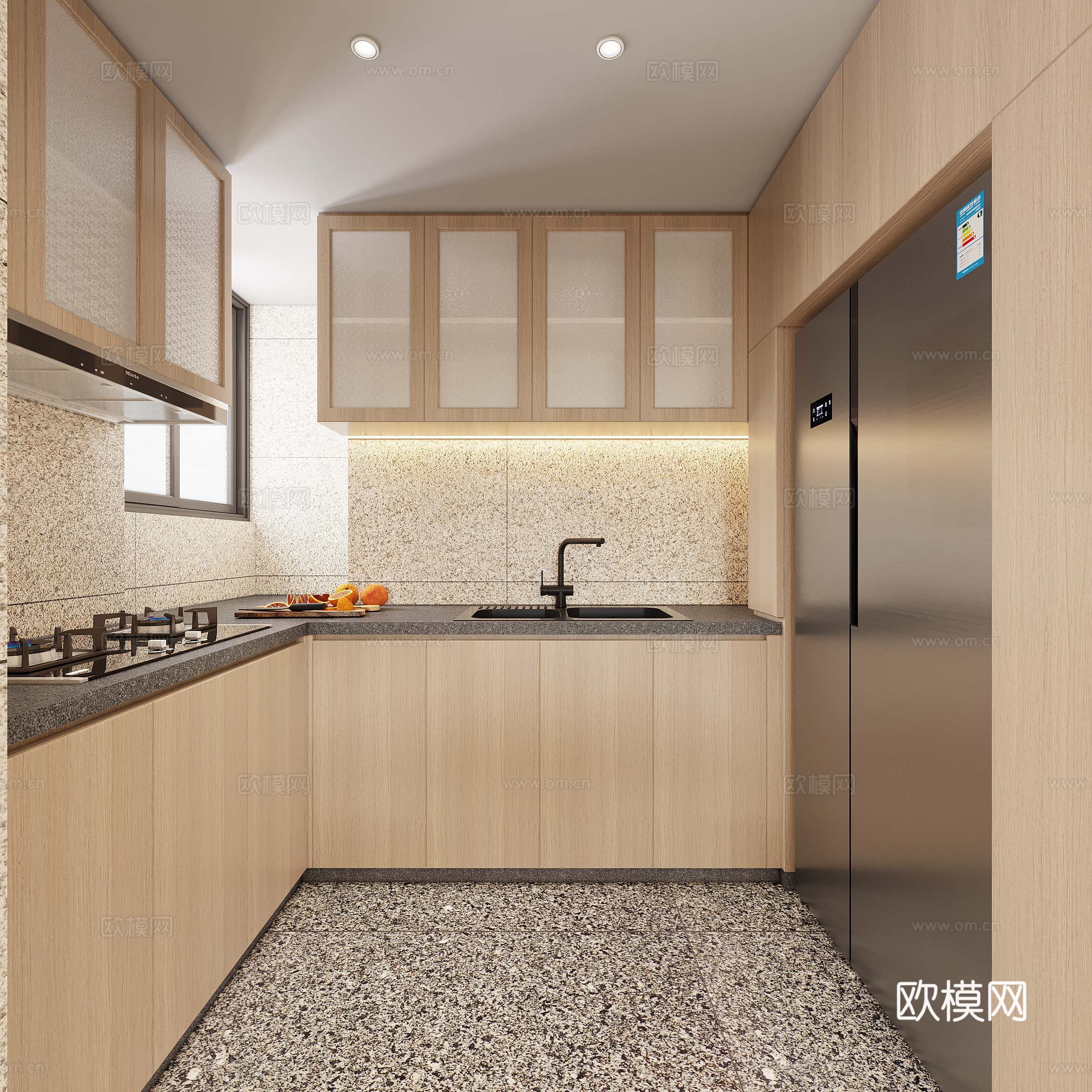 Log wind kitchen 3d model