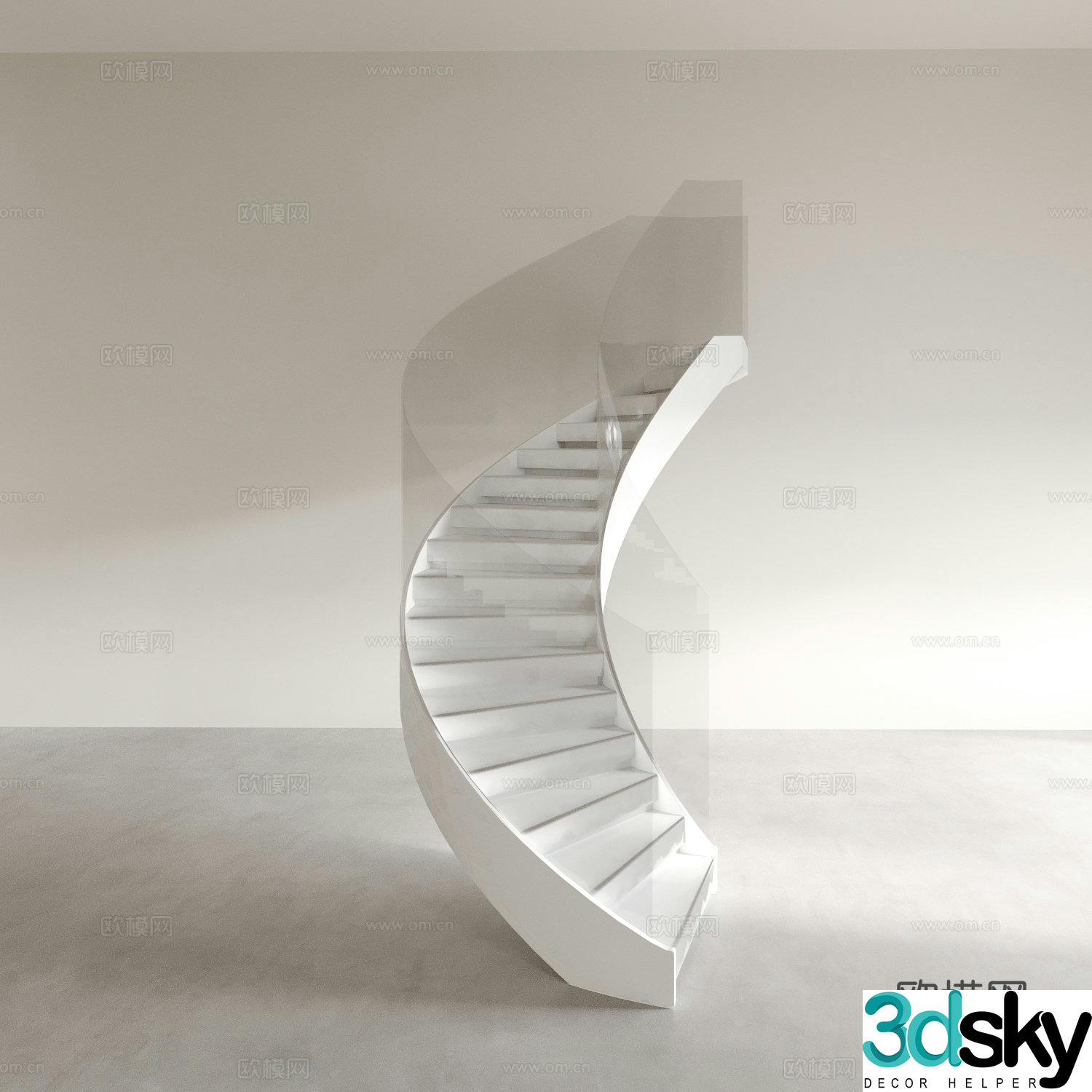 spiral staircase steps 3d model