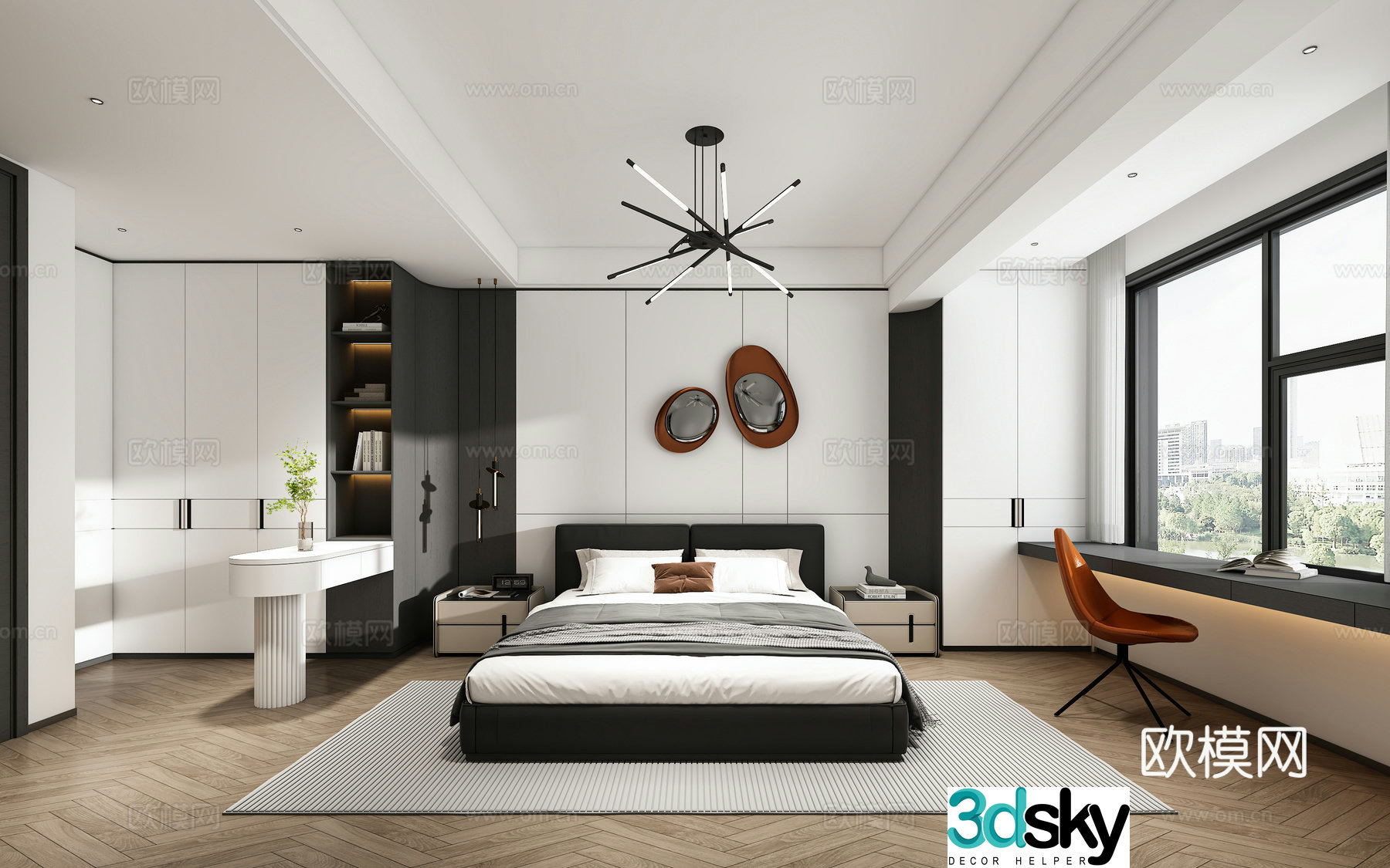 Modern bedroom master bedroom 3d model