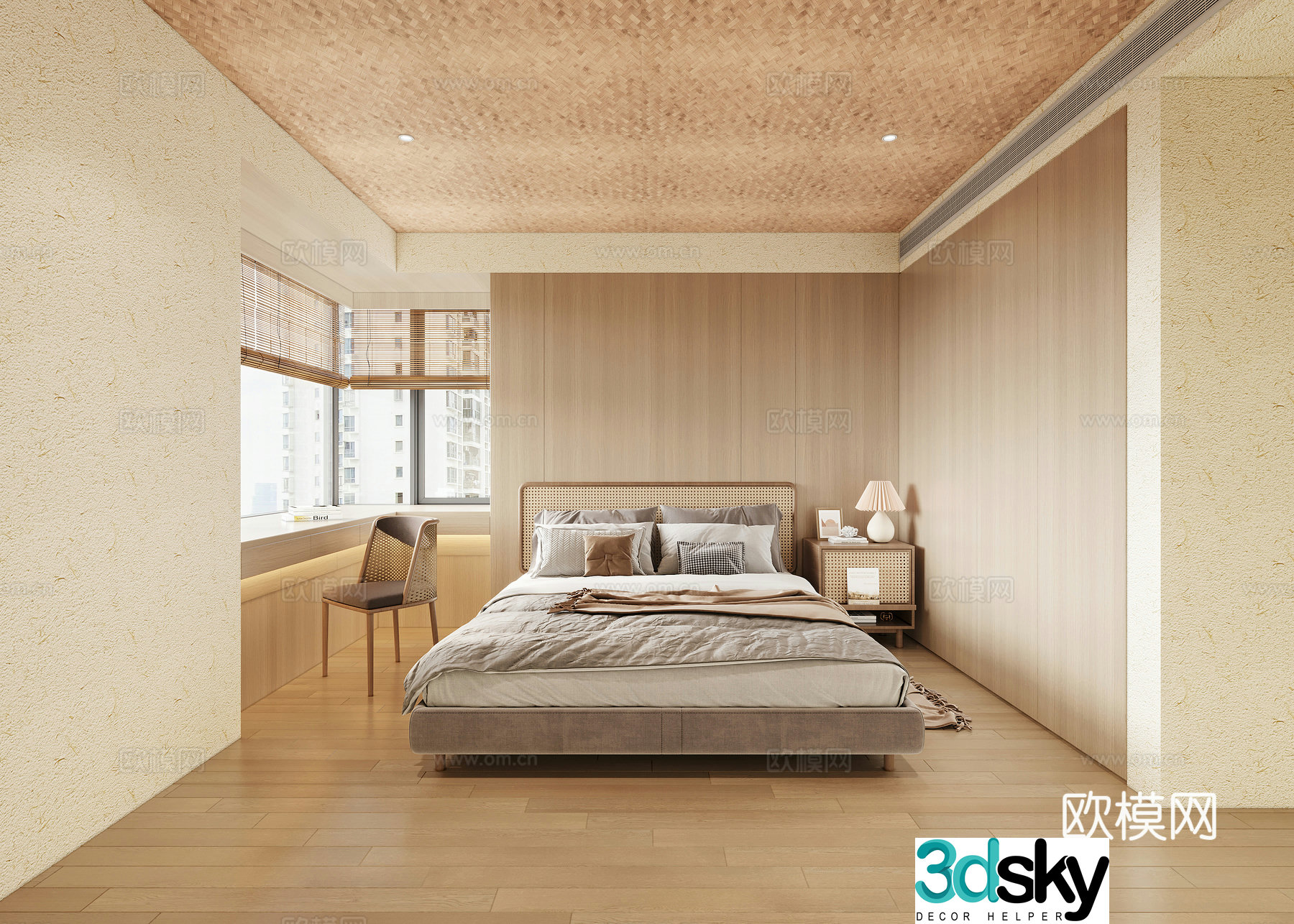 Cream style bedroom master bedroom 3d model