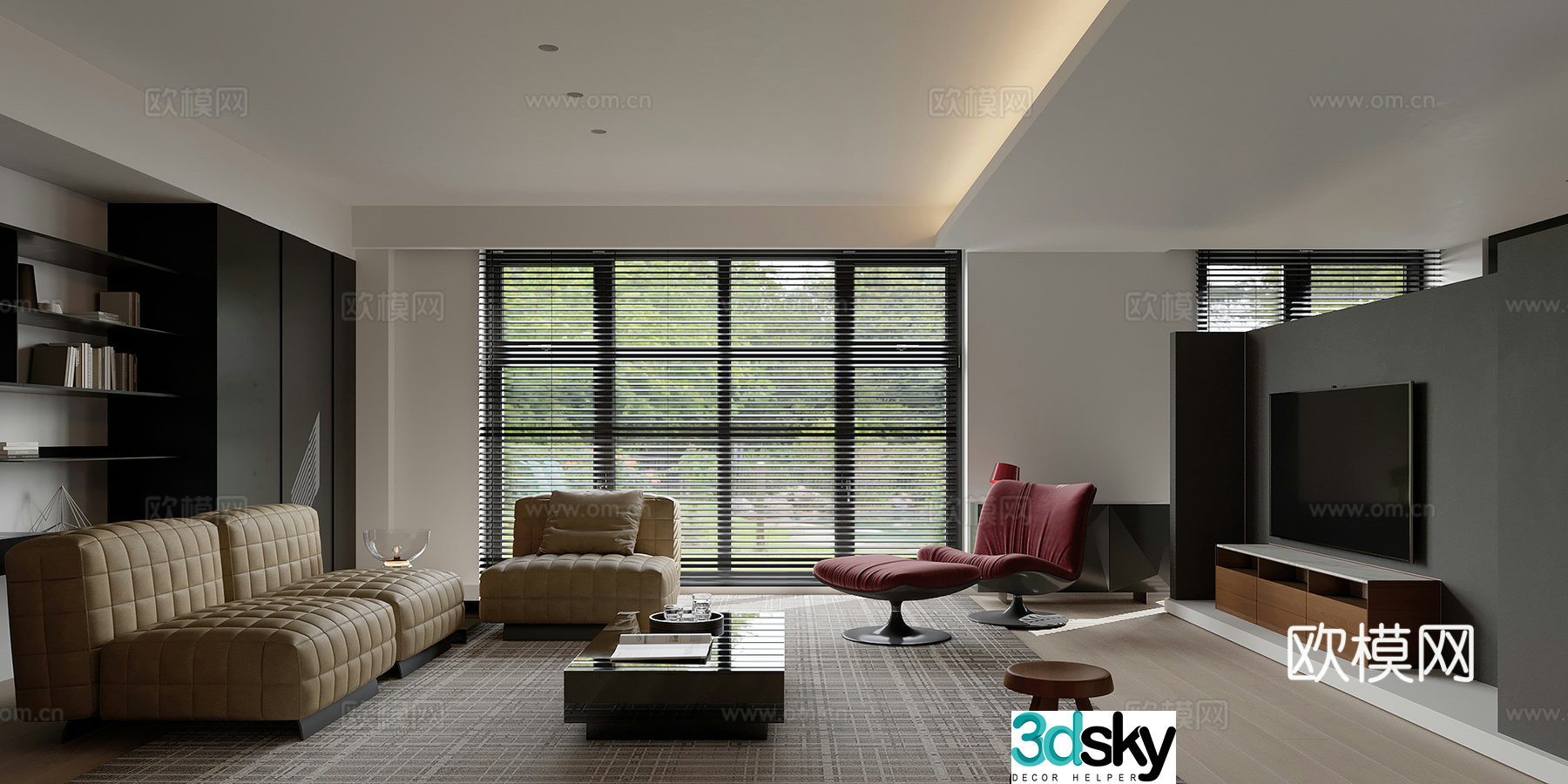 Modern living room 3d model