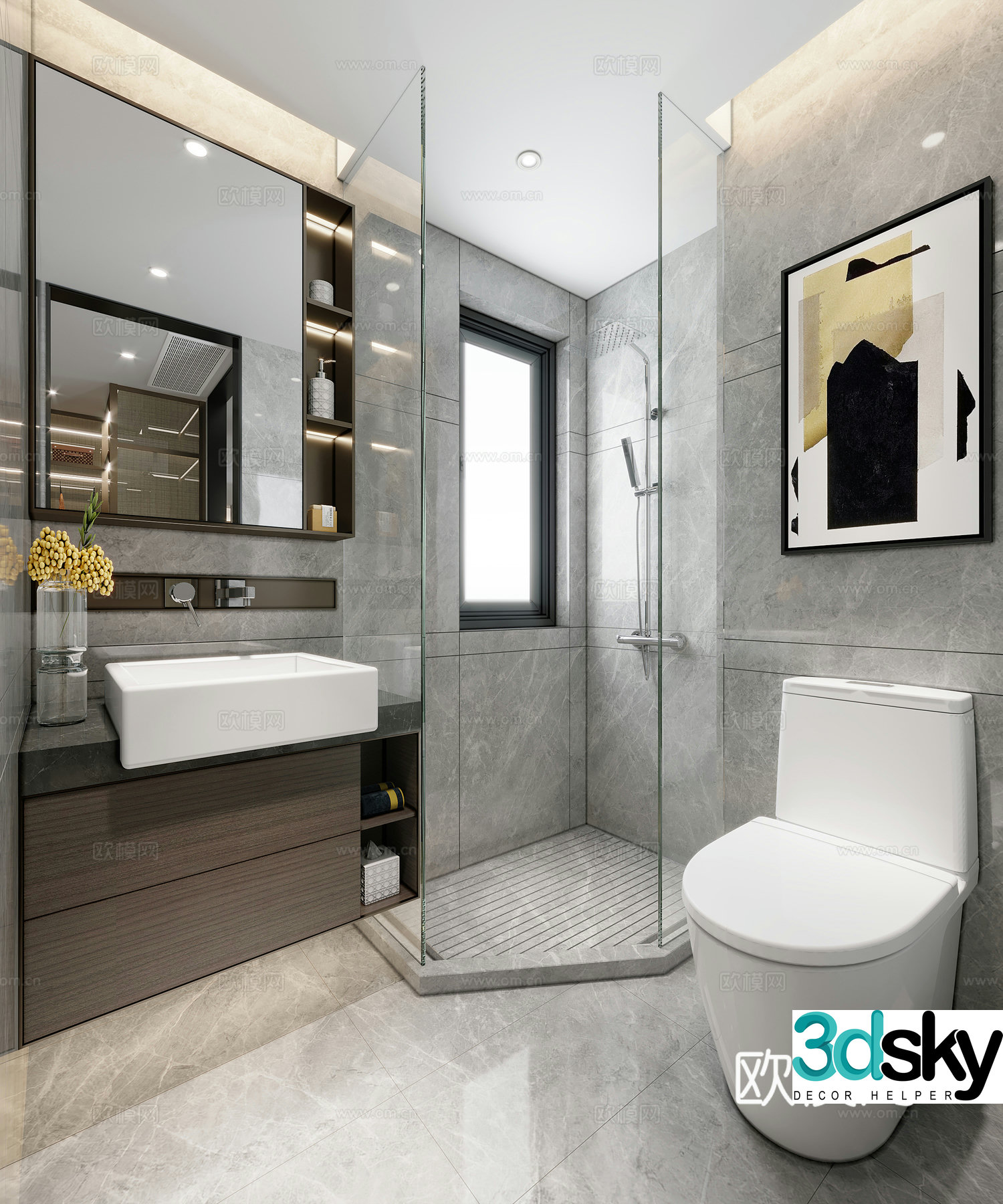Modern bathroom bathroom 3d model