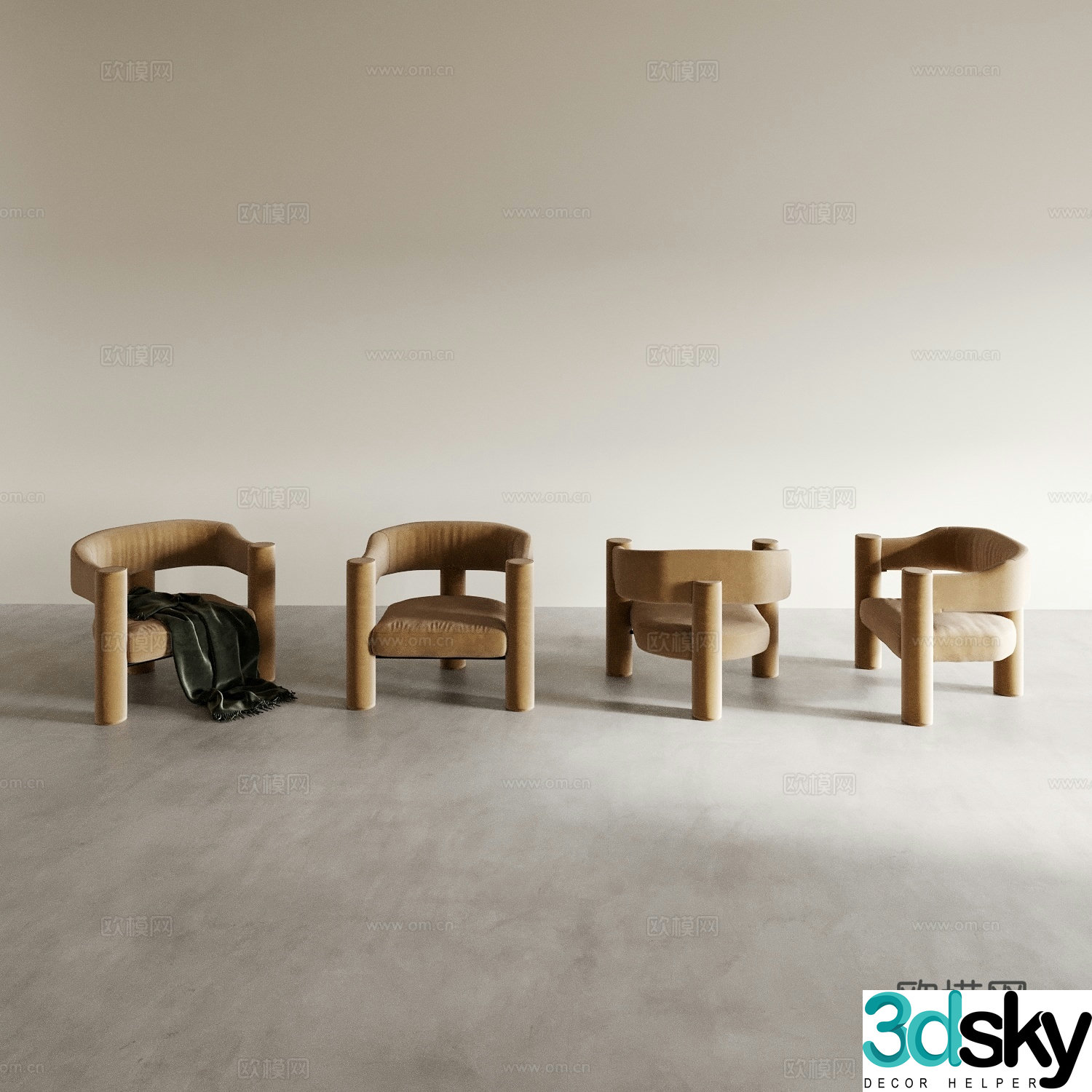 Modern armchair leisure chair armchair 3d model