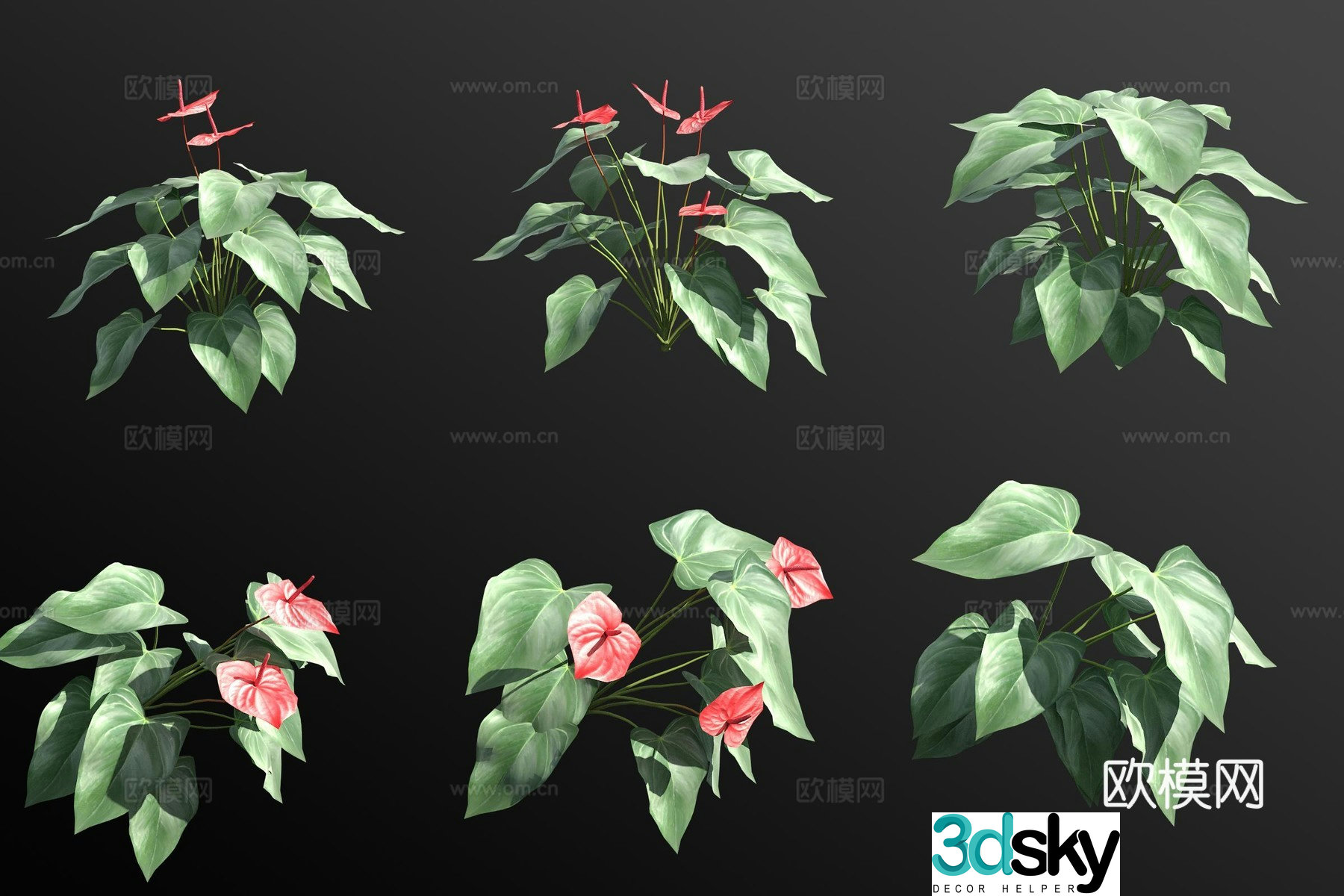 3d model of candles and flowers