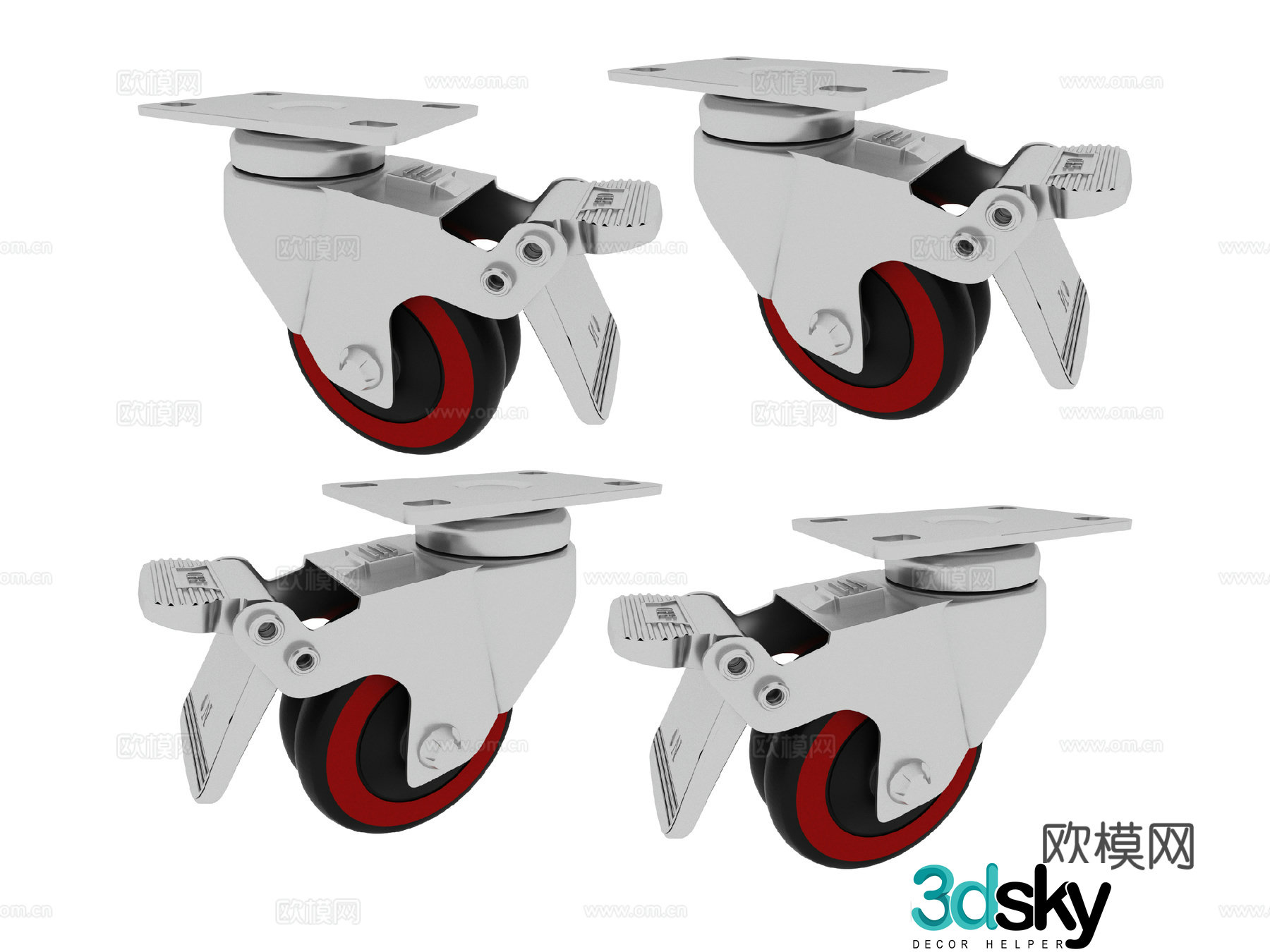 Hardware wheel swivel caster 3d model