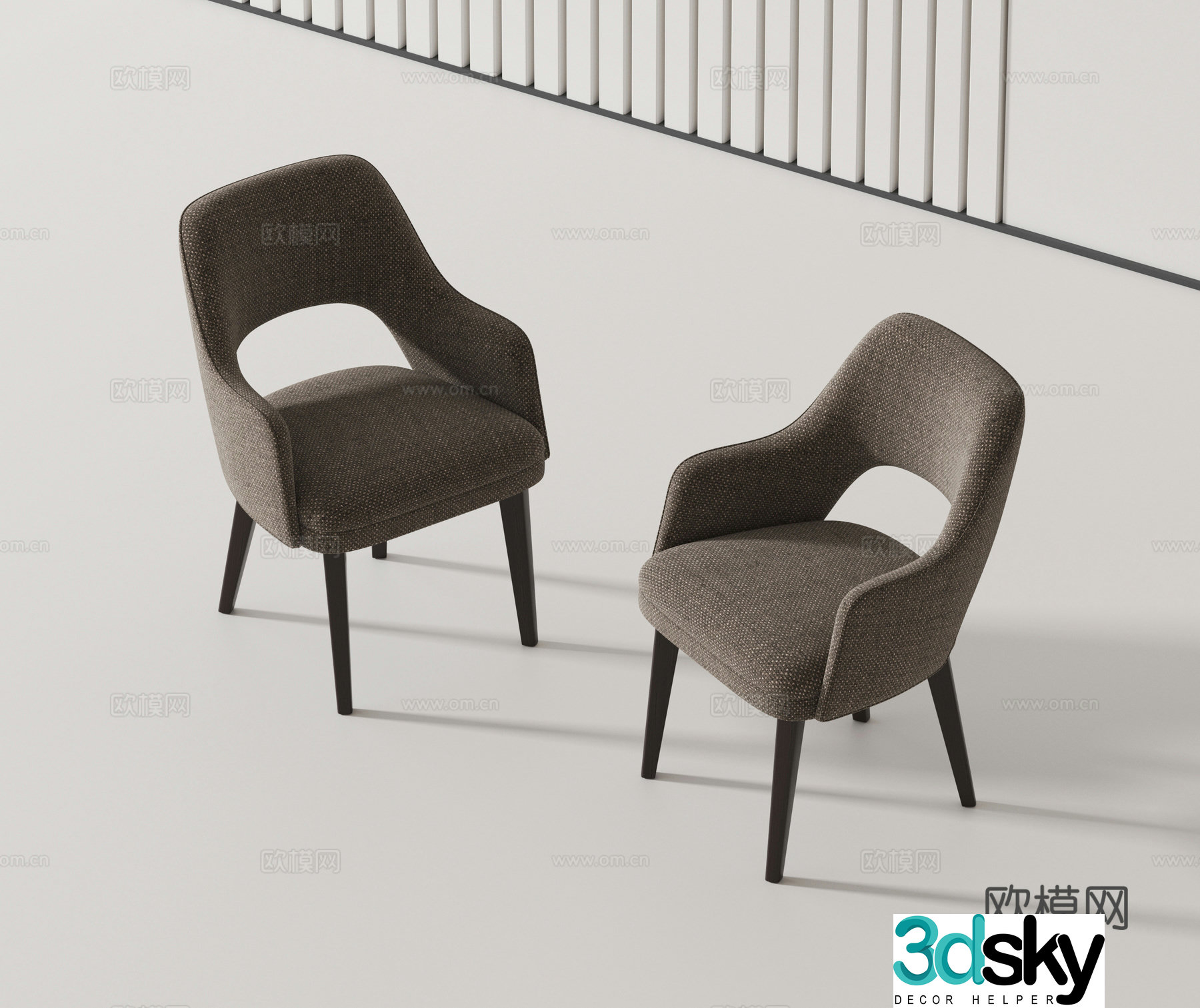 Modern dining chair single chair 3d model